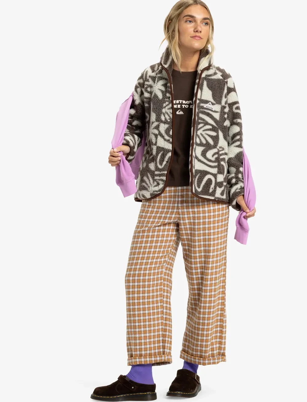 Quiksilver - CHALOK SHERPA - fleecet ja välikerrokset - chocolate brown chalok checker - 4