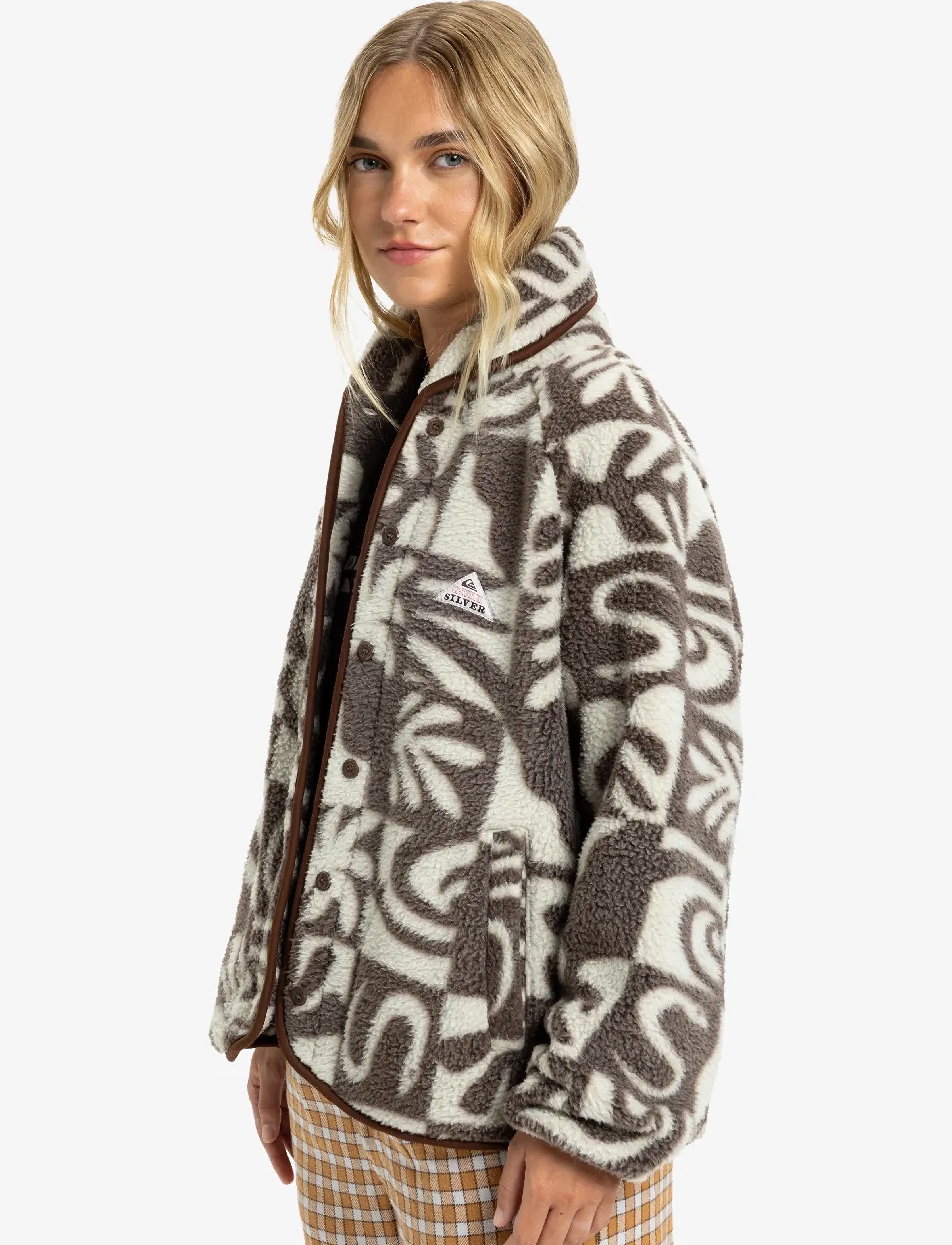 Quiksilver - CHALOK SHERPA - mid layer jackets - chocolate brown chalok checker - 5