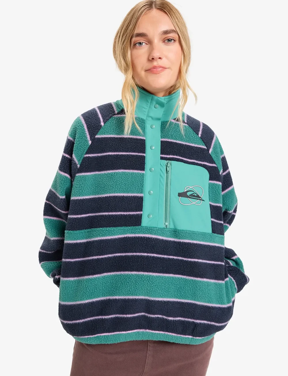 Quiksilver - RENEK HZ - fleece og mellemlag - deep sea strp renek - 0