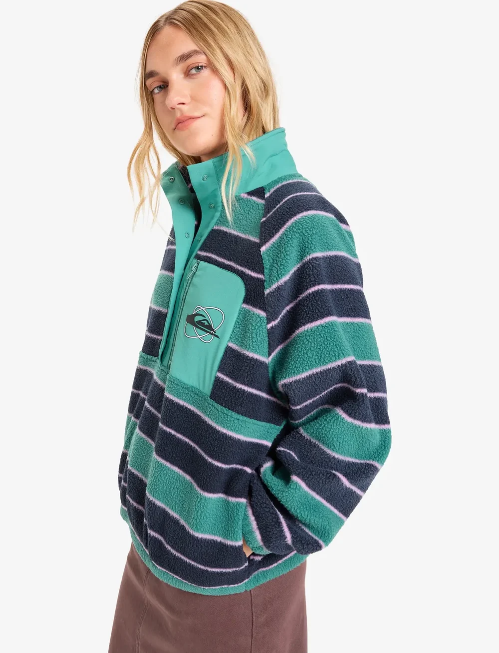 Quiksilver - RENEK HZ - fleece og mellemlag - deep sea strp renek - 5