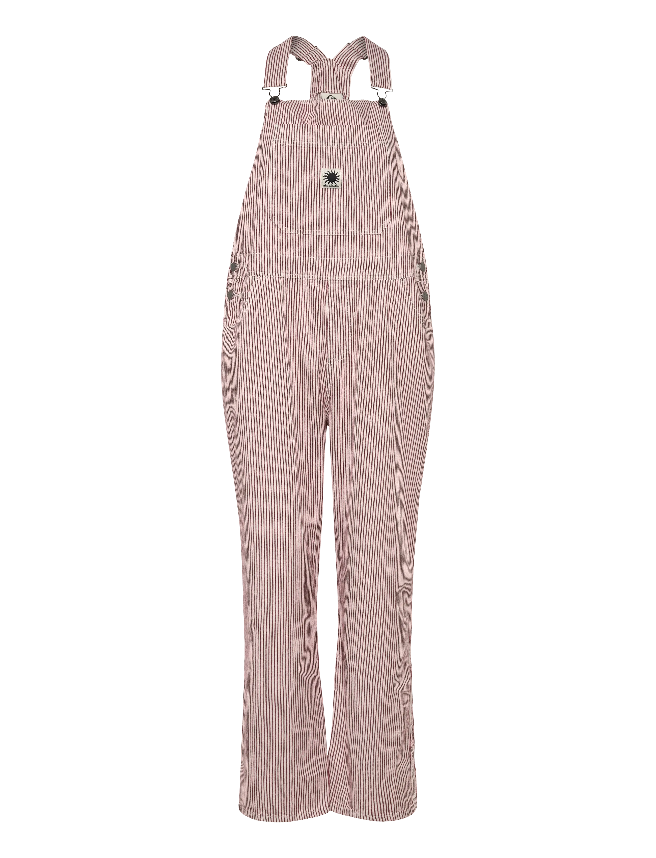 Quiksilver ANGUA STRIPES DUNGAREE - Jumpsuits - BURNT RUSSET STRIPE / cream