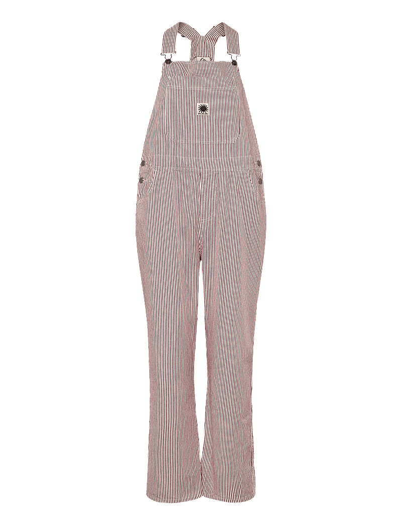 Quiksilver - ANGUA STRIPES DUNGAREE - jumpsuits - burnt russet stripe - 1