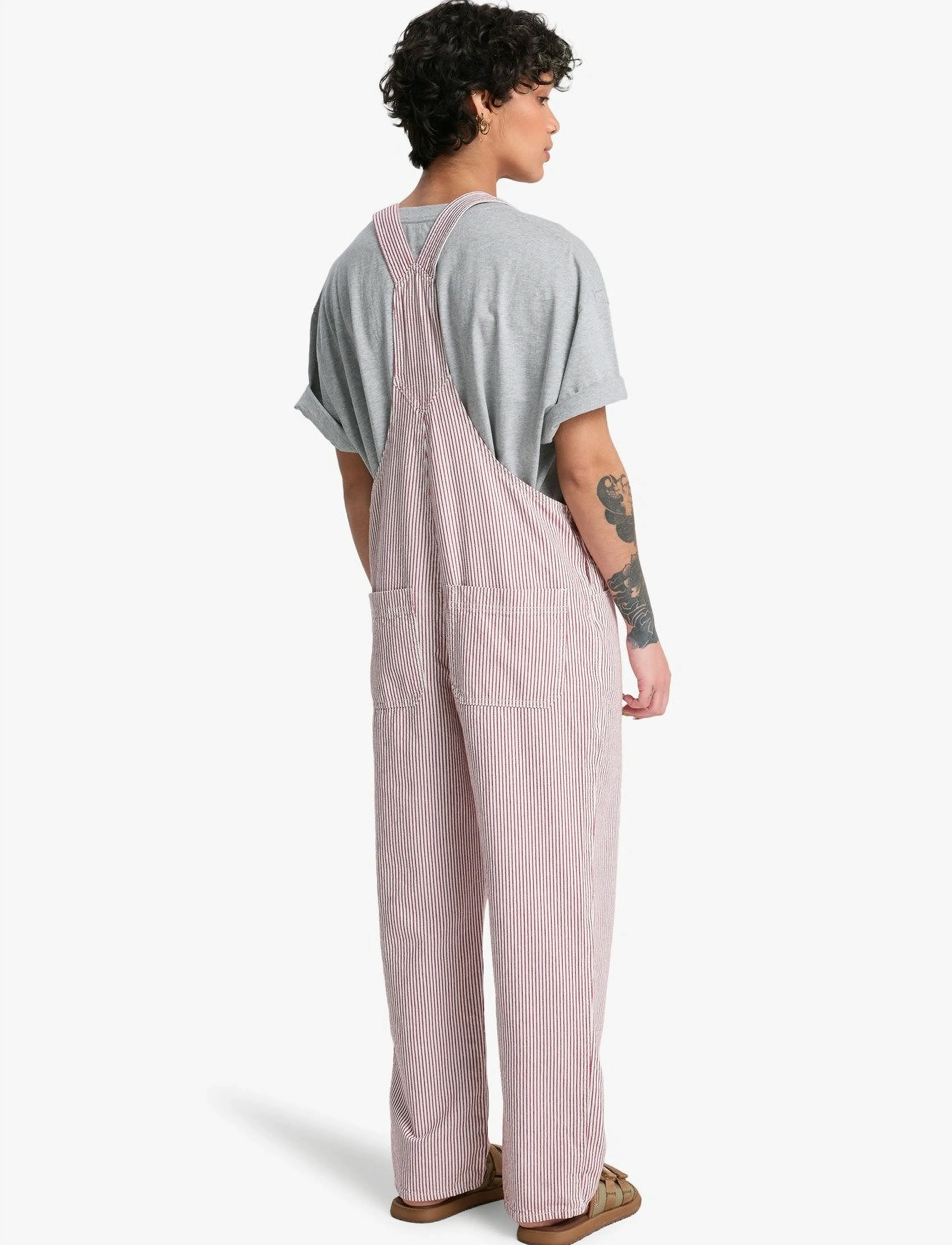 Quiksilver - ANGUA STRIPES DUNGAREE - haalarit - burnt russet stripe - 3