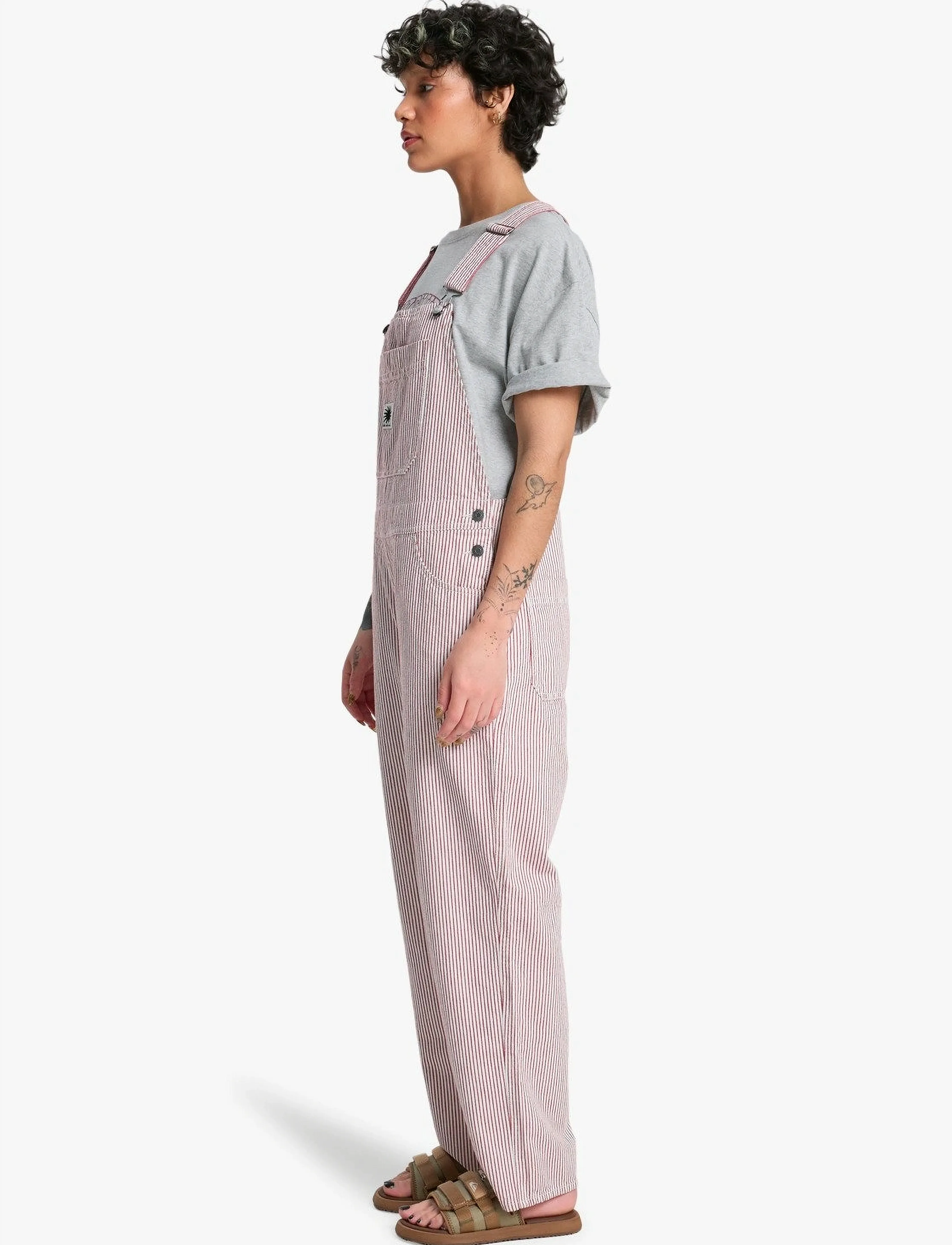 Quiksilver - ANGUA STRIPES DUNGAREE - haalarit - burnt russet stripe - 5