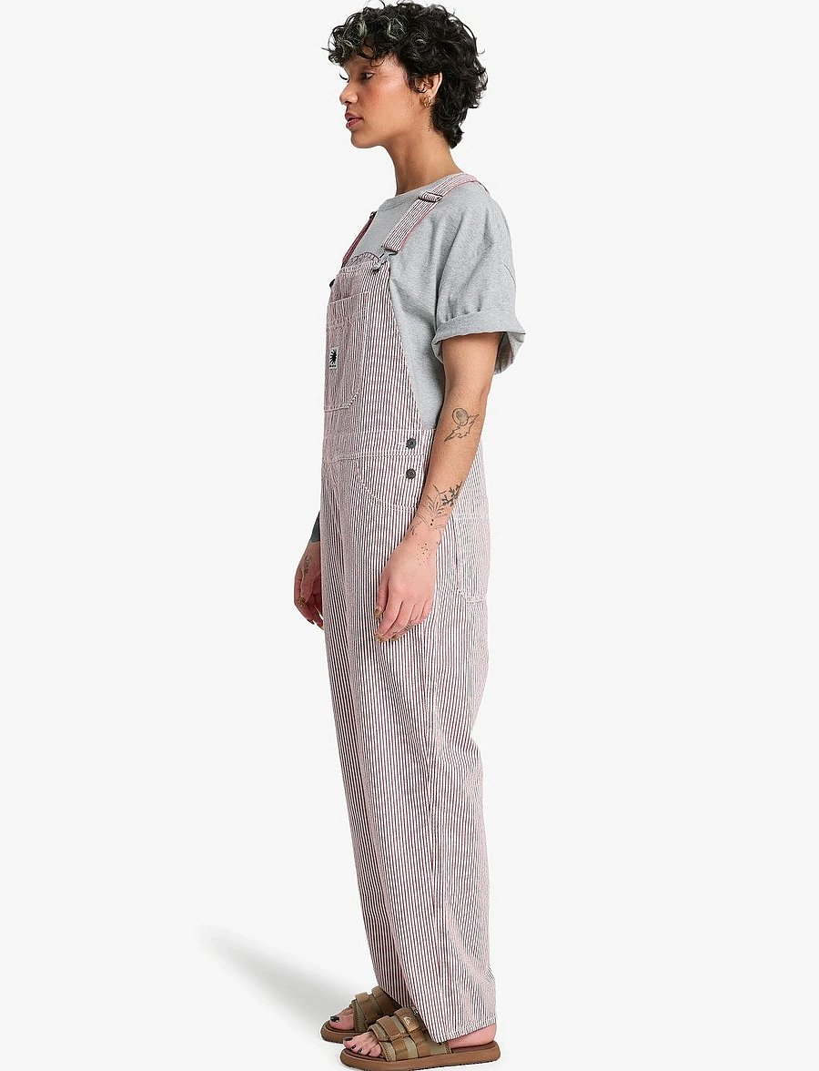 Quiksilver - ANGUA STRIPES DUNGAREE - jumpsuits - burnt russet stripe - 5