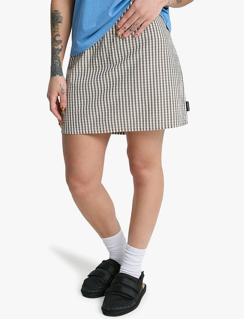Quiksilver - LUDDEN SKIRT - kurze röcke - khaki gingham qsw - 0