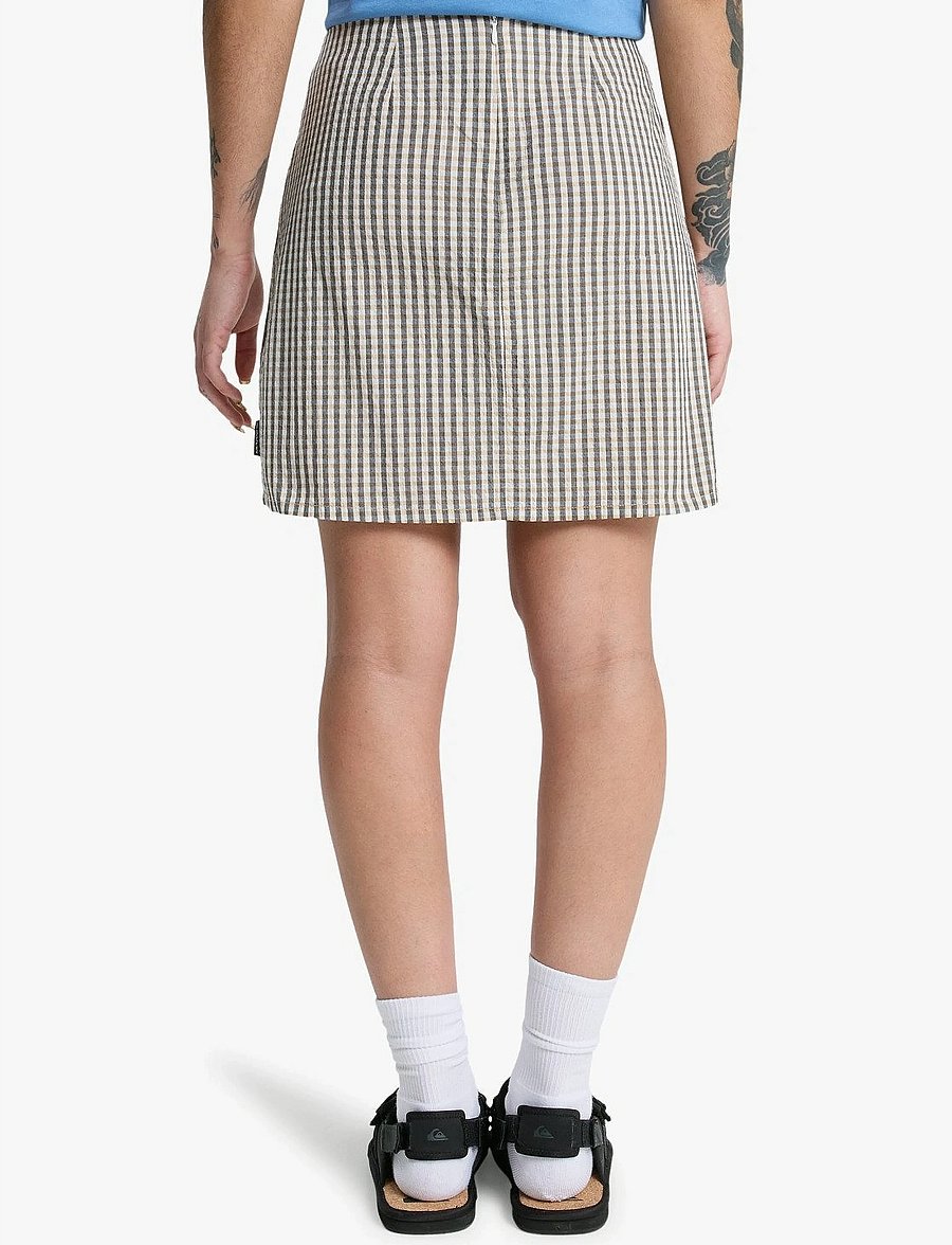 Quiksilver - LUDDEN SKIRT - kurze röcke - khaki gingham qsw - 3