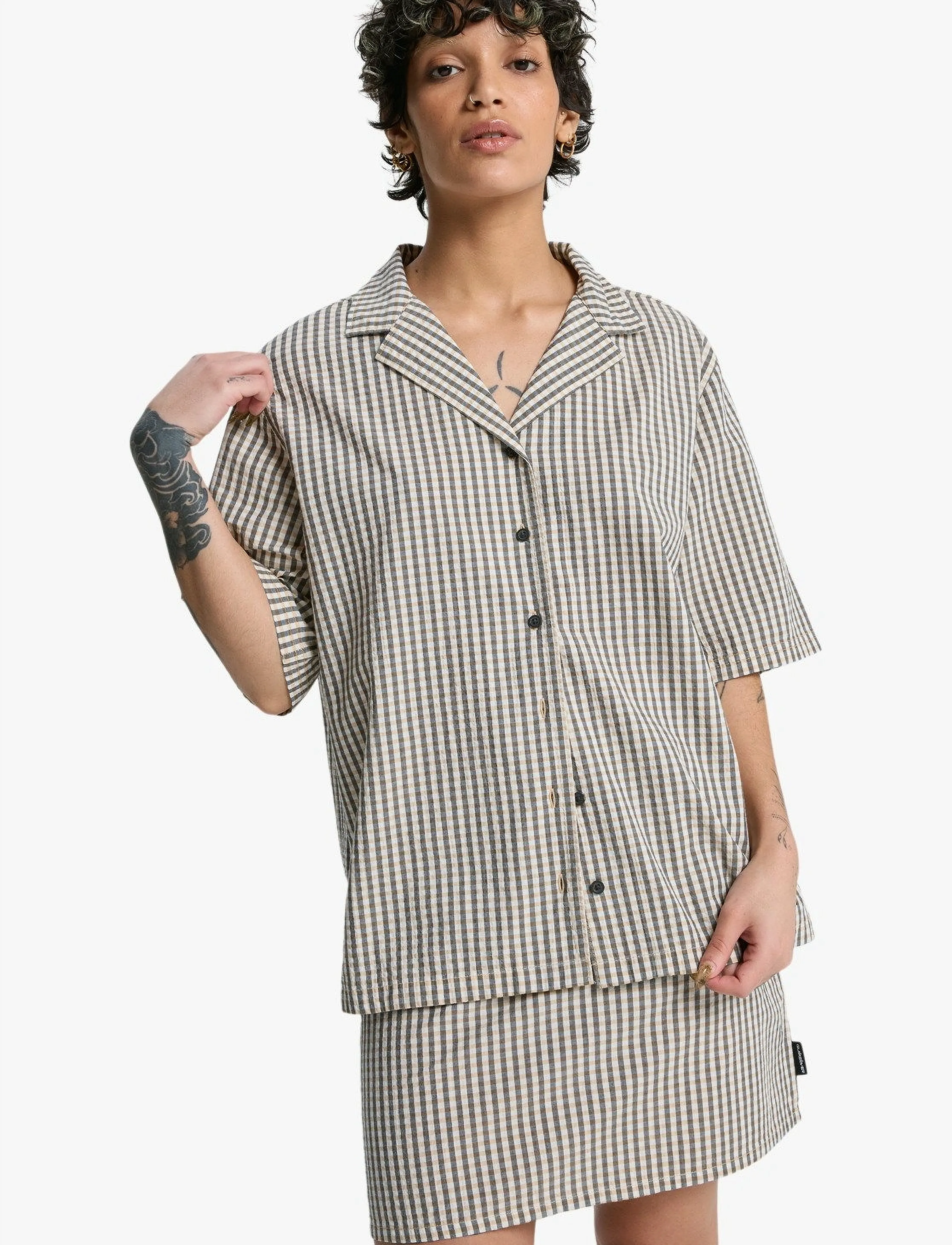 Quiksilver Ludden Ss Shirt, L, Sports Oberteile & T-shirts, Mehrfarbig/gemustert - Sport Shirts, Frauen