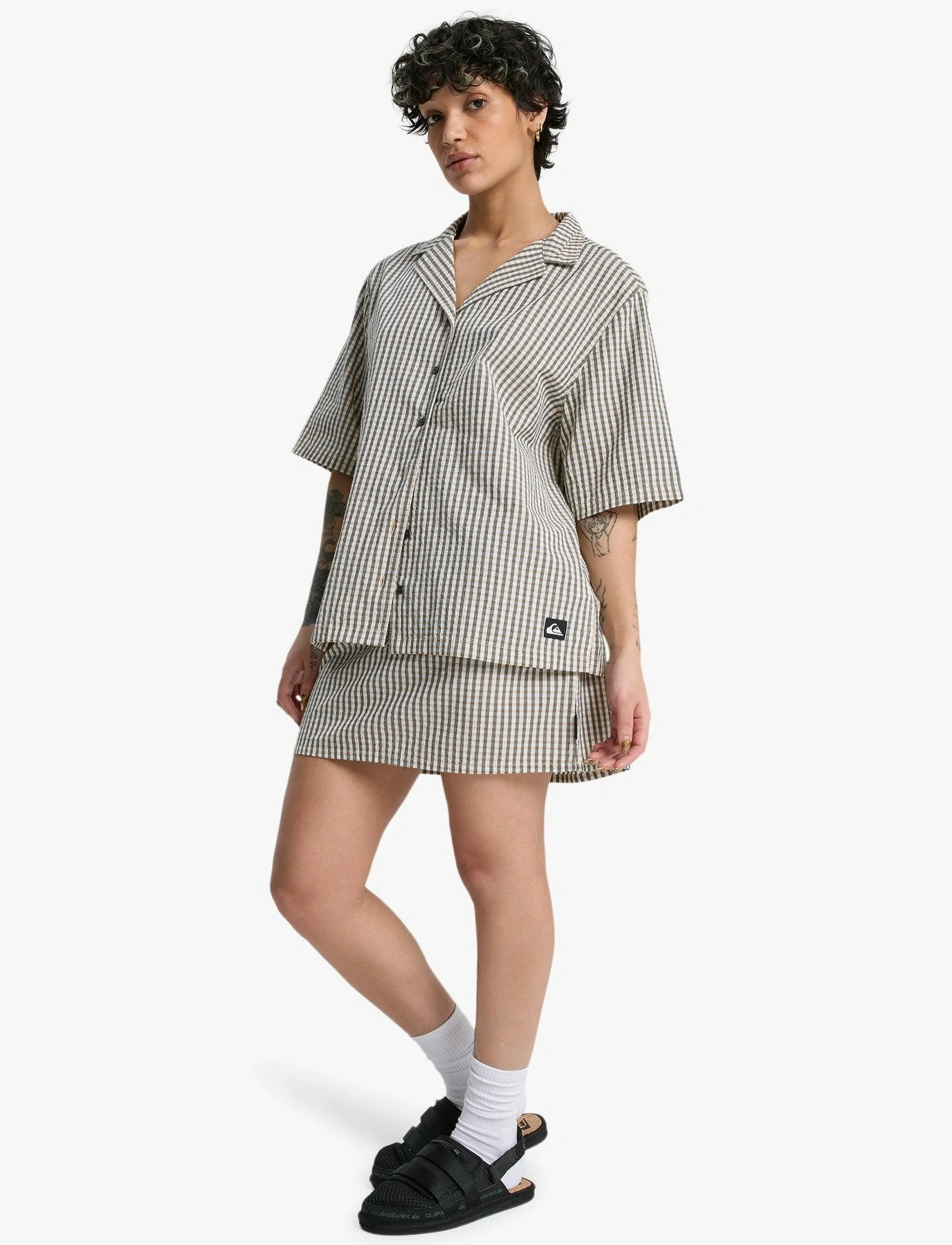 Quiksilver - LUDDEN SS SHIRT - shirts - khaki gingham qsw - 4