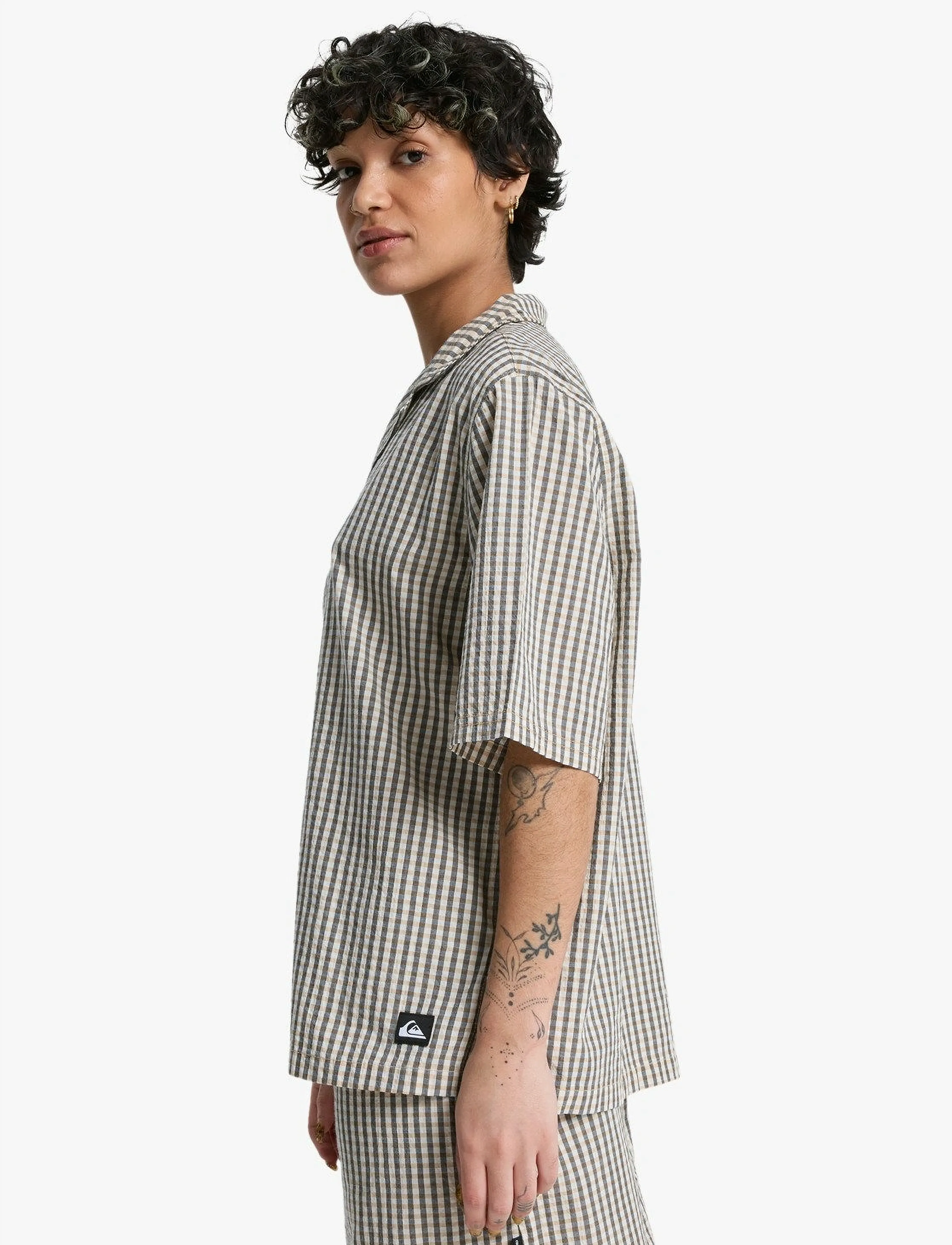 Quiksilver - LUDDEN SS SHIRT - shirts - khaki gingham qsw - 5