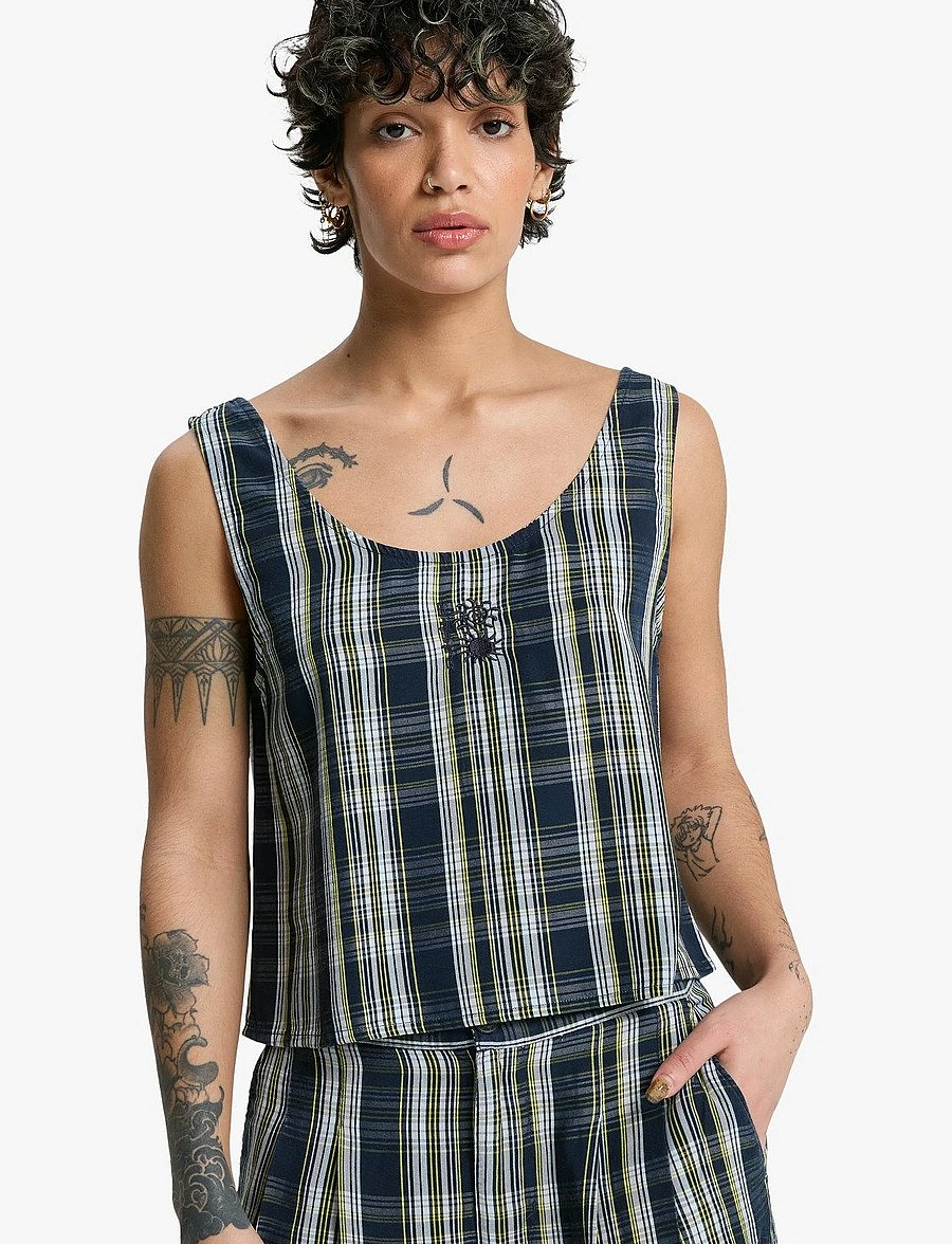 Quiksilver - VISTA WOVEN TANK - Ärmellose tops - micro chip tilcara check - 0