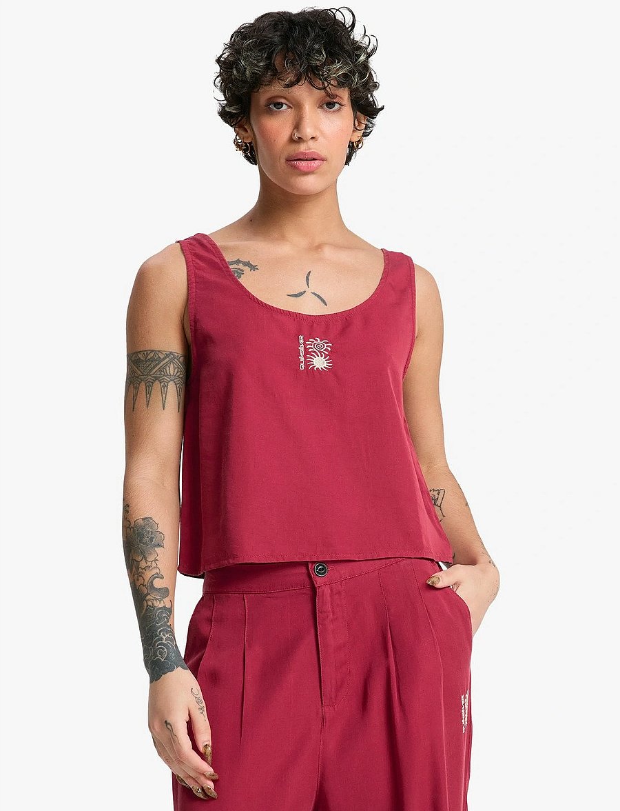 Quiksilver - VISTA WOVEN TANK - Ärmellose tops - burnt russet - 0