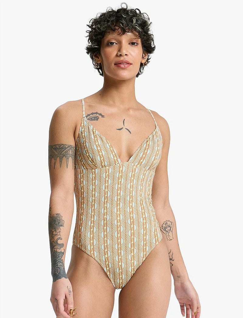 Quiksilver - AITON ONE PIECE - ujumistrikood - bone white horizon women 32x32 - 0
