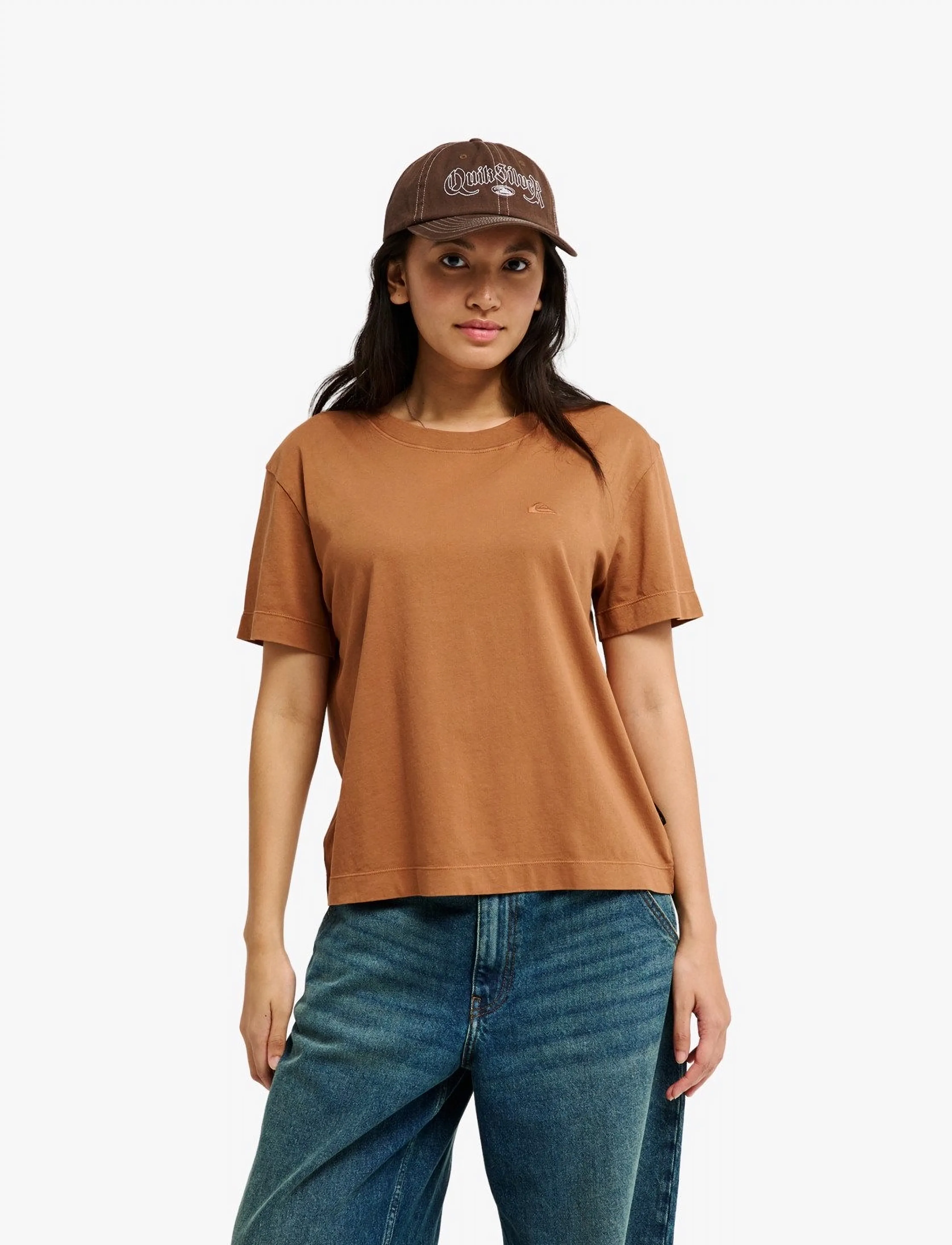 Quiksilver Essential Ss Tee, L, Orange, Sports Overdele & T-shirts > Sport T-shirts, Dame