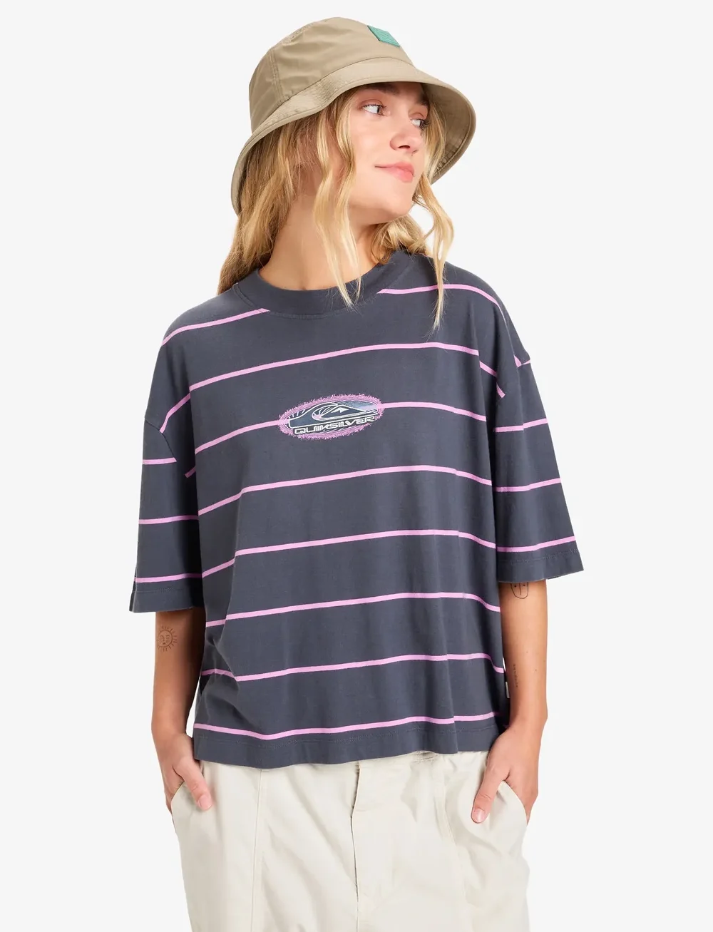 Quiksilver - STRIPART SS TEE - t-shirts - india ink stripe - 0