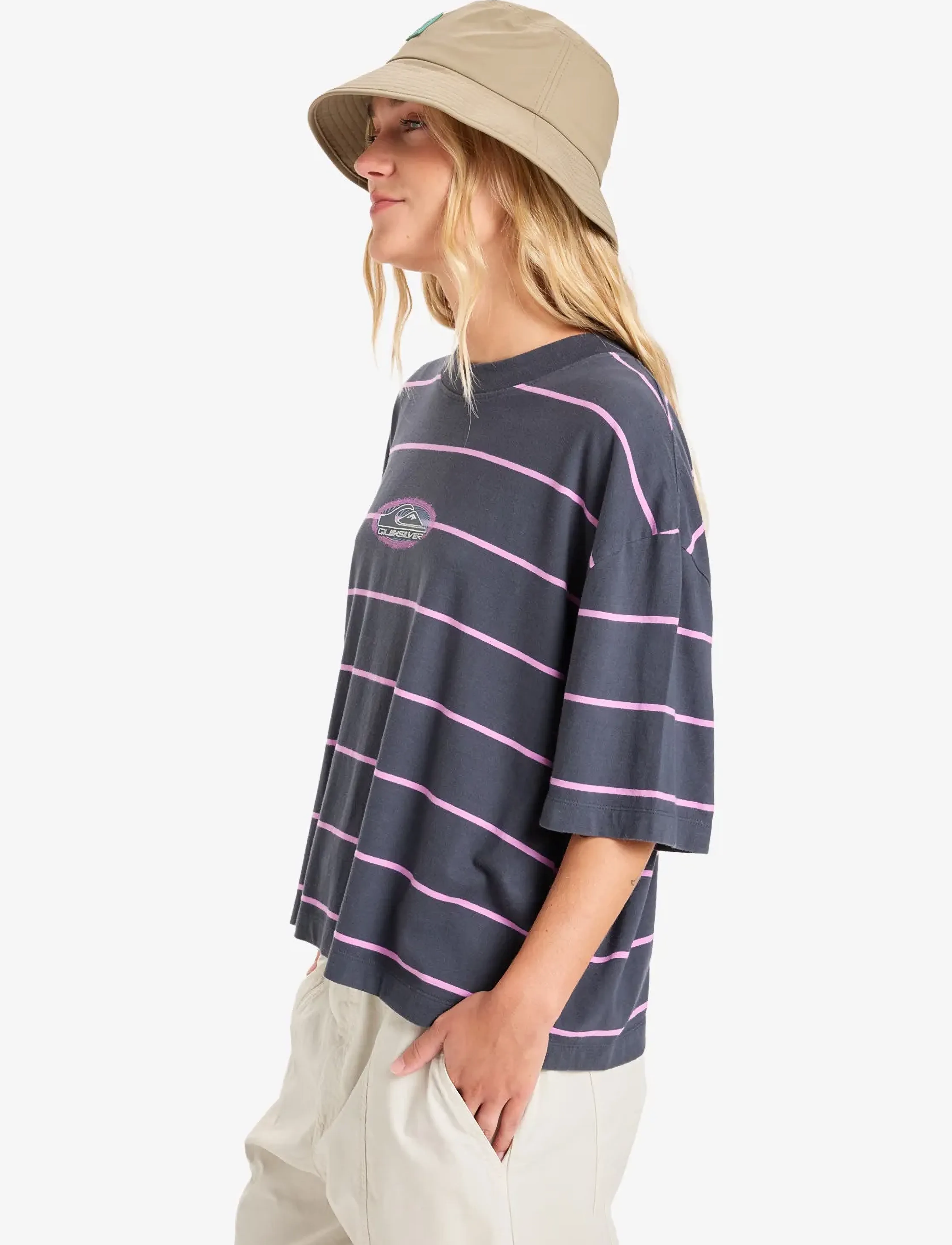 Quiksilver - STRIPART SS TEE - india ink stripe - 4