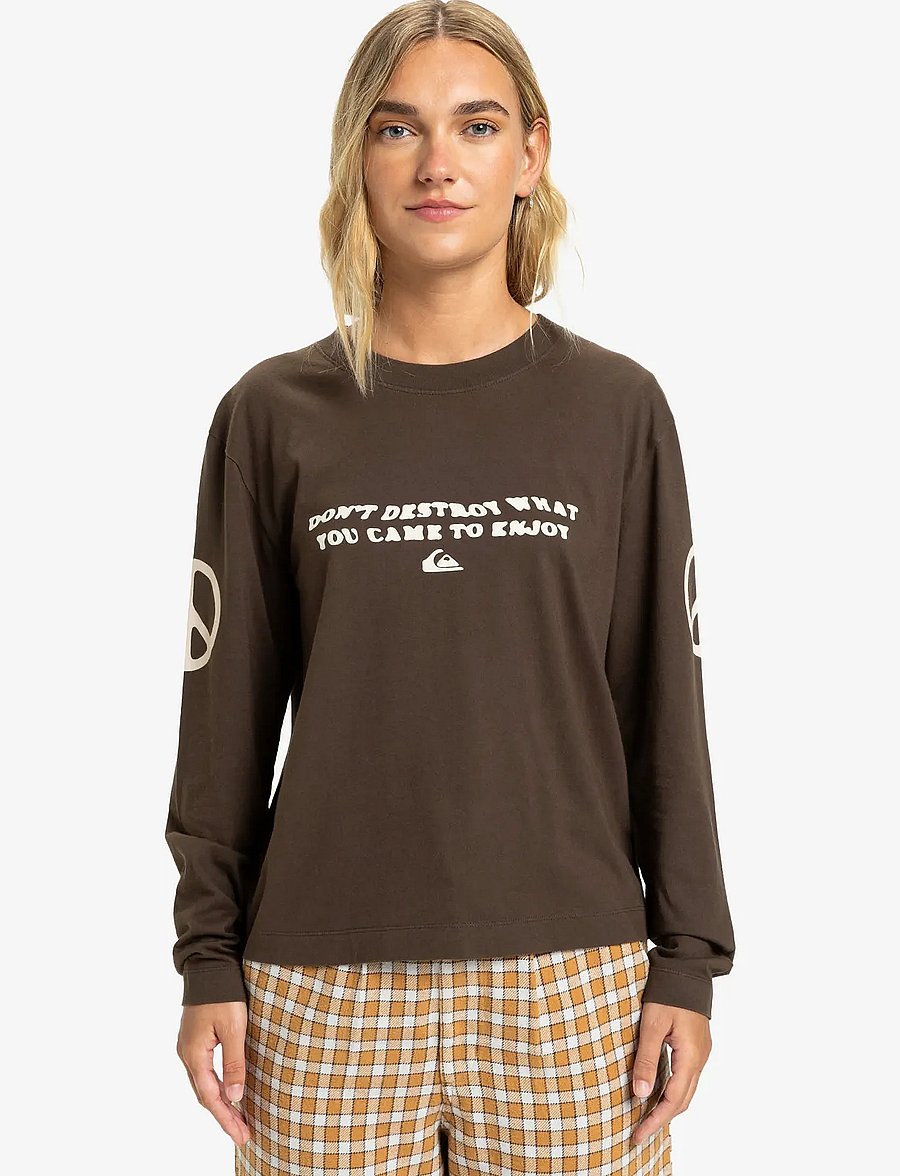 Quiksilver - STANDARD LS TEE - top met lange mouwen - chocolate brown - 0