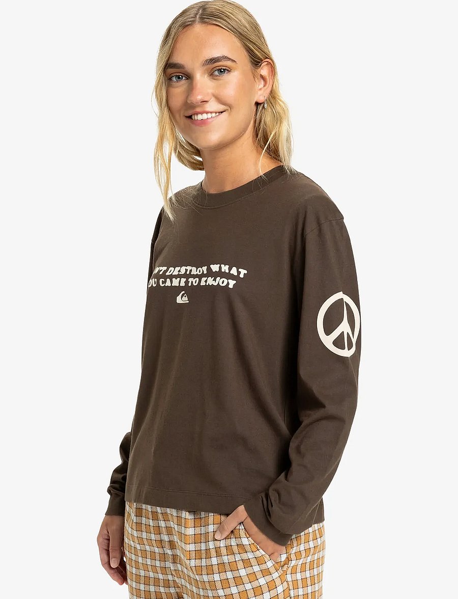 Quiksilver - STANDARD LS TEE - top met lange mouwen - chocolate brown - 5