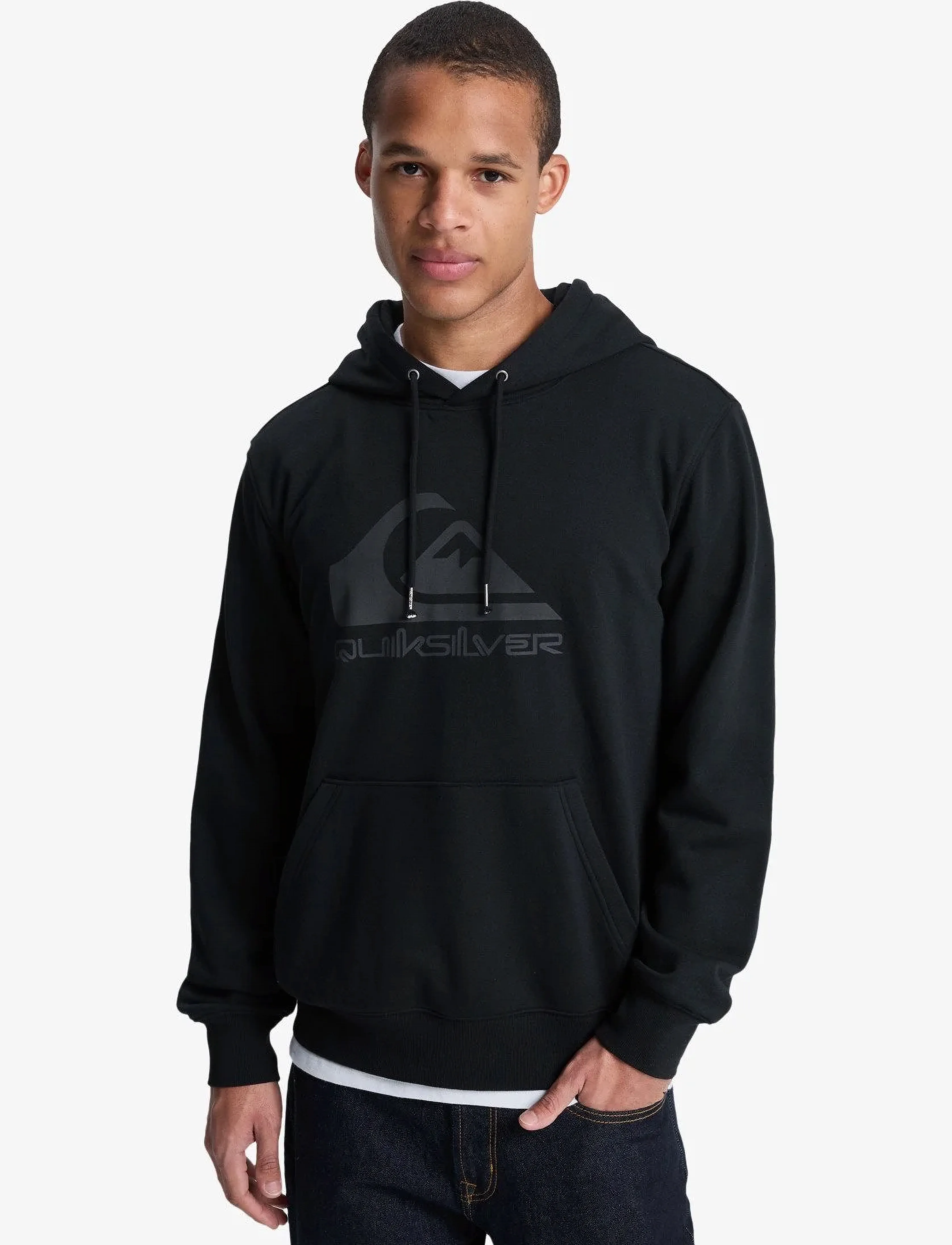 Quiksilver Comp Logo Hoodie, S, Black, Sport Sweatshirts & Hoodies > Sport Hoodies, Herre