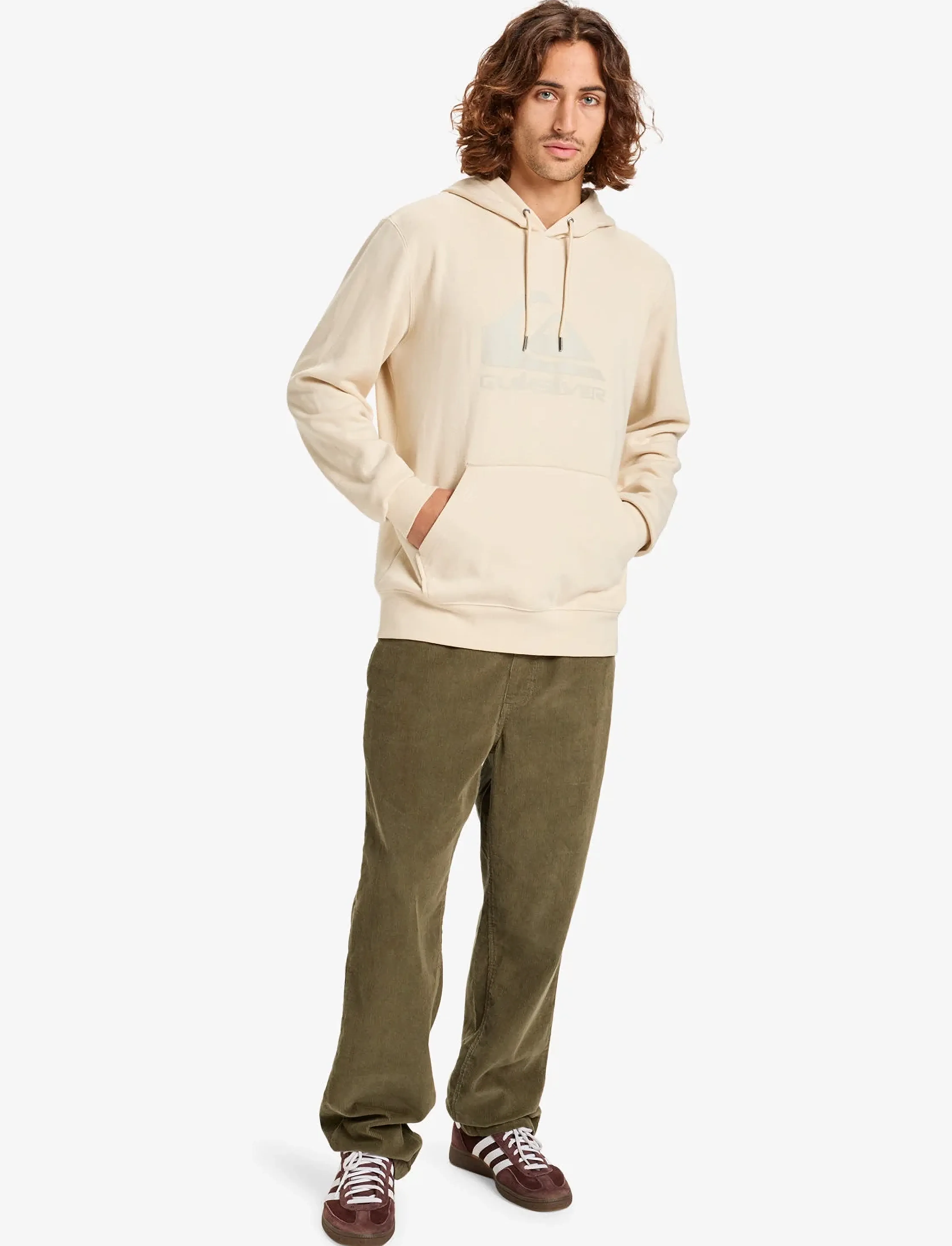 Quiksilver - COMP LOGO HOODIE - overdele - bone white - 4