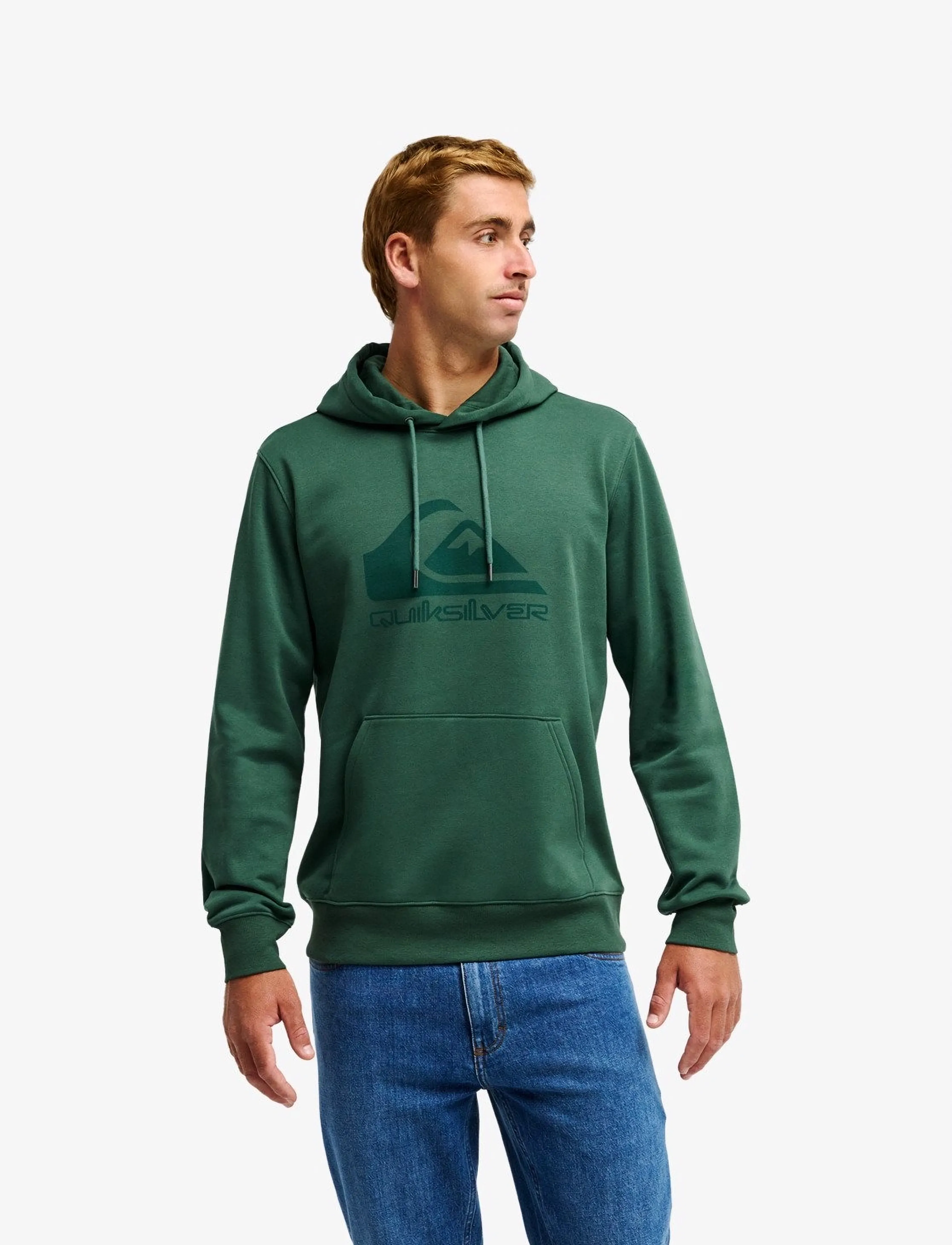 Quiksilver Comp Logo Hoodie, S, Green, Sport Sweatshirts & Hoodies > Sport Hoodies, Herre