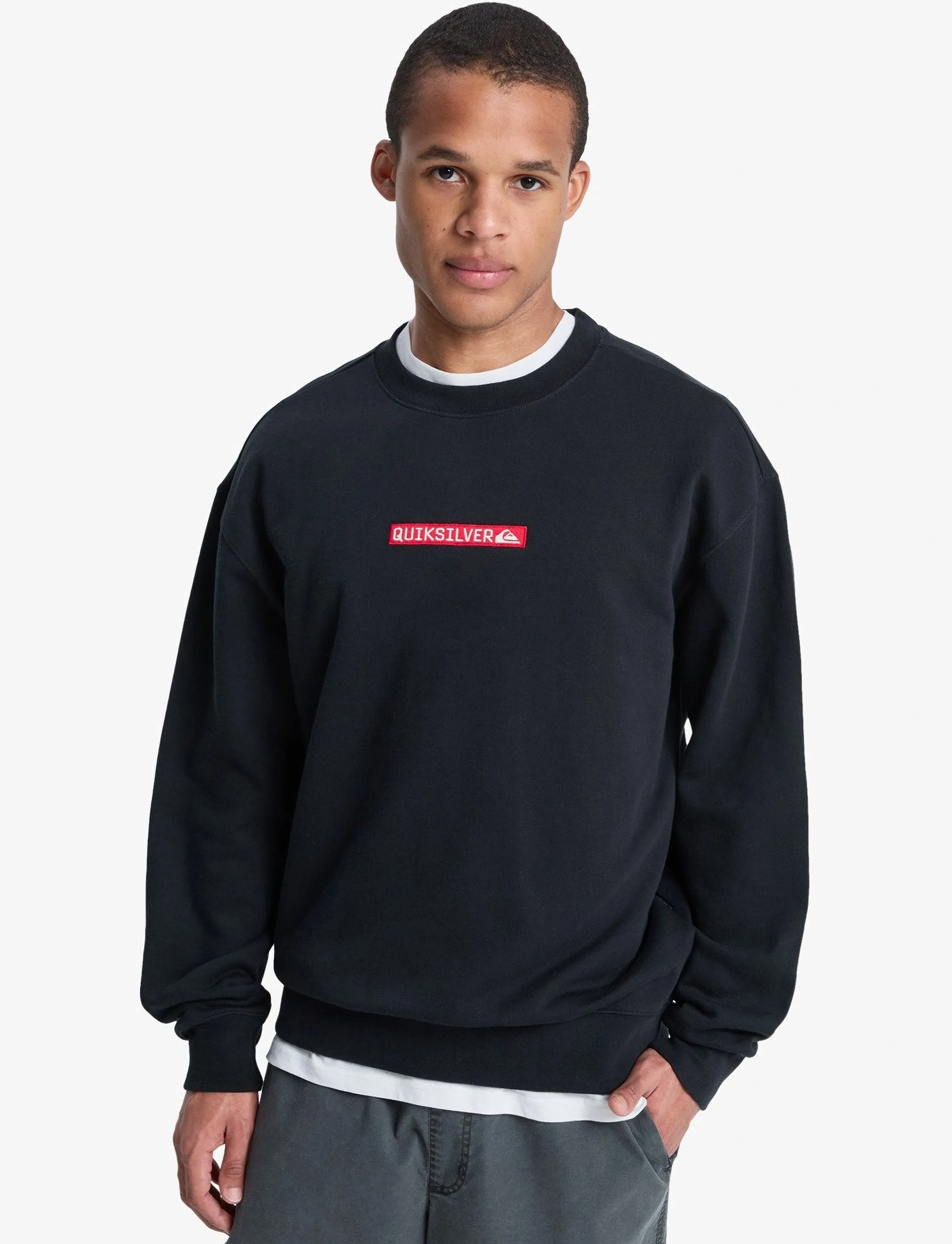 Quiksilver Dna Crew, L, Black, Sport Fleeces & Midlayers > Sport Fleeces, Herre