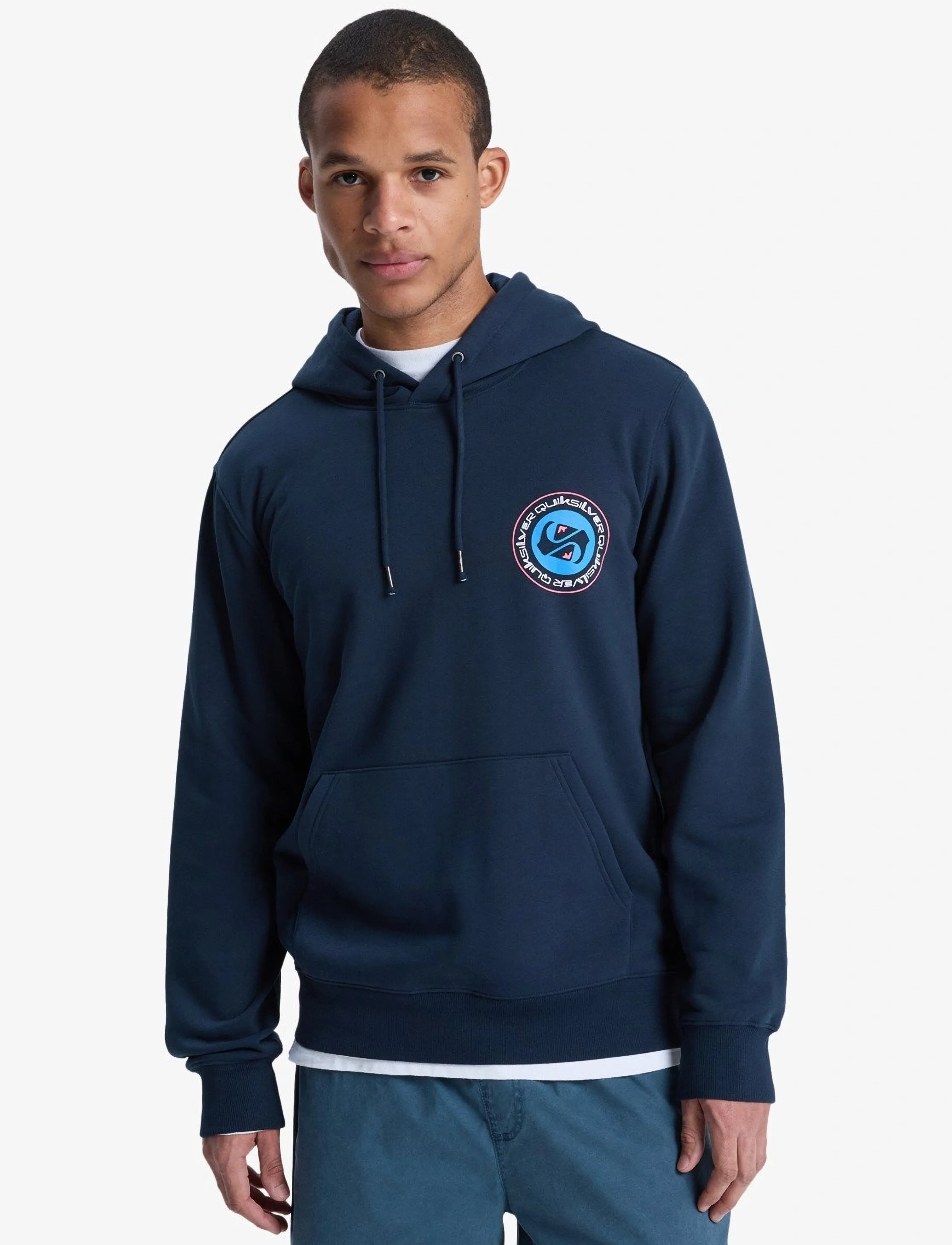 Quiksilver Graphic Hoodie, S, Navy, Sport Sweatshirts & Hoodies > Sport Hoodies, Herre