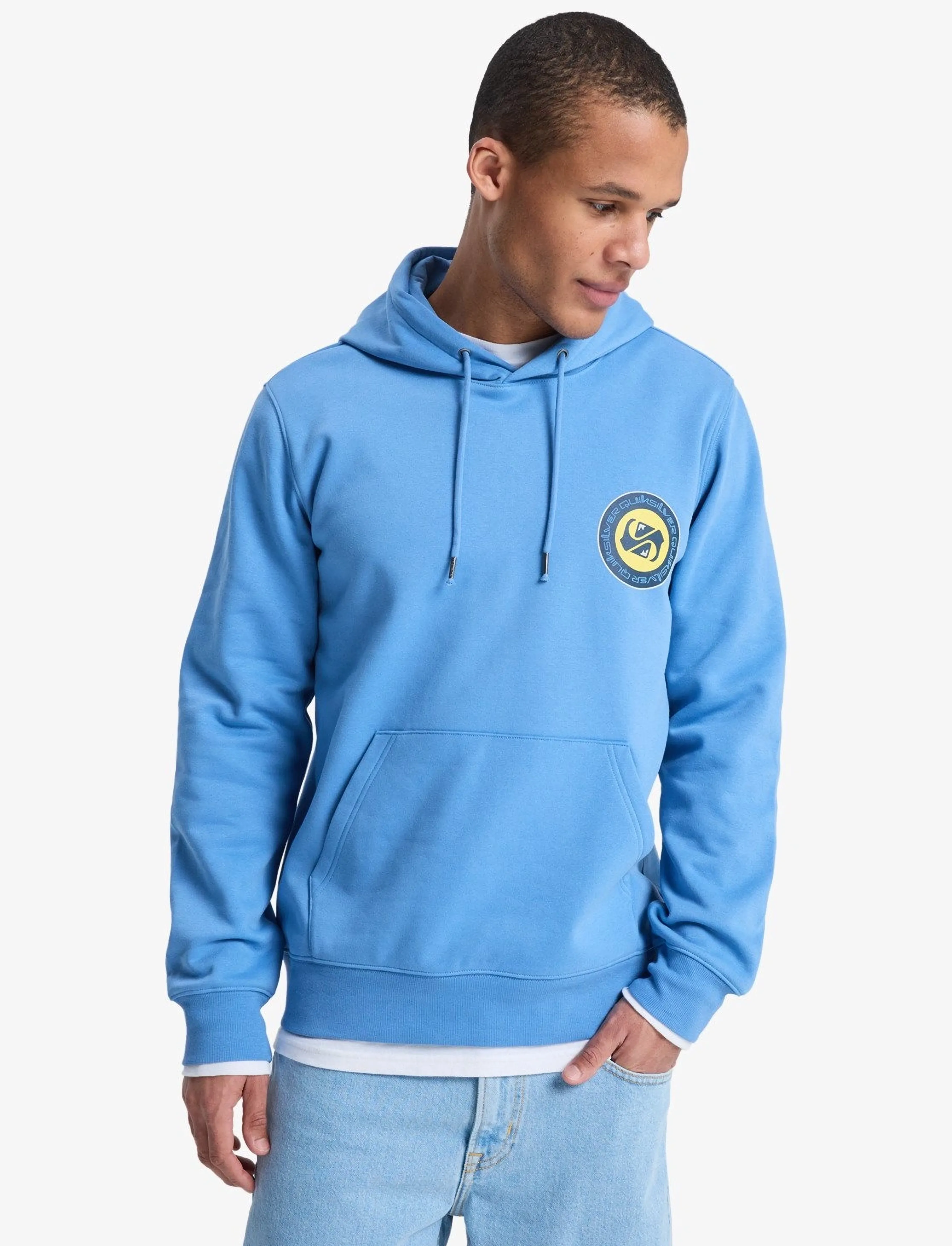 Quiksilver Graphic Hoodie, S, Blue, Sport Sweatshirts & Hoodies > Sport Hoodies, Herre
