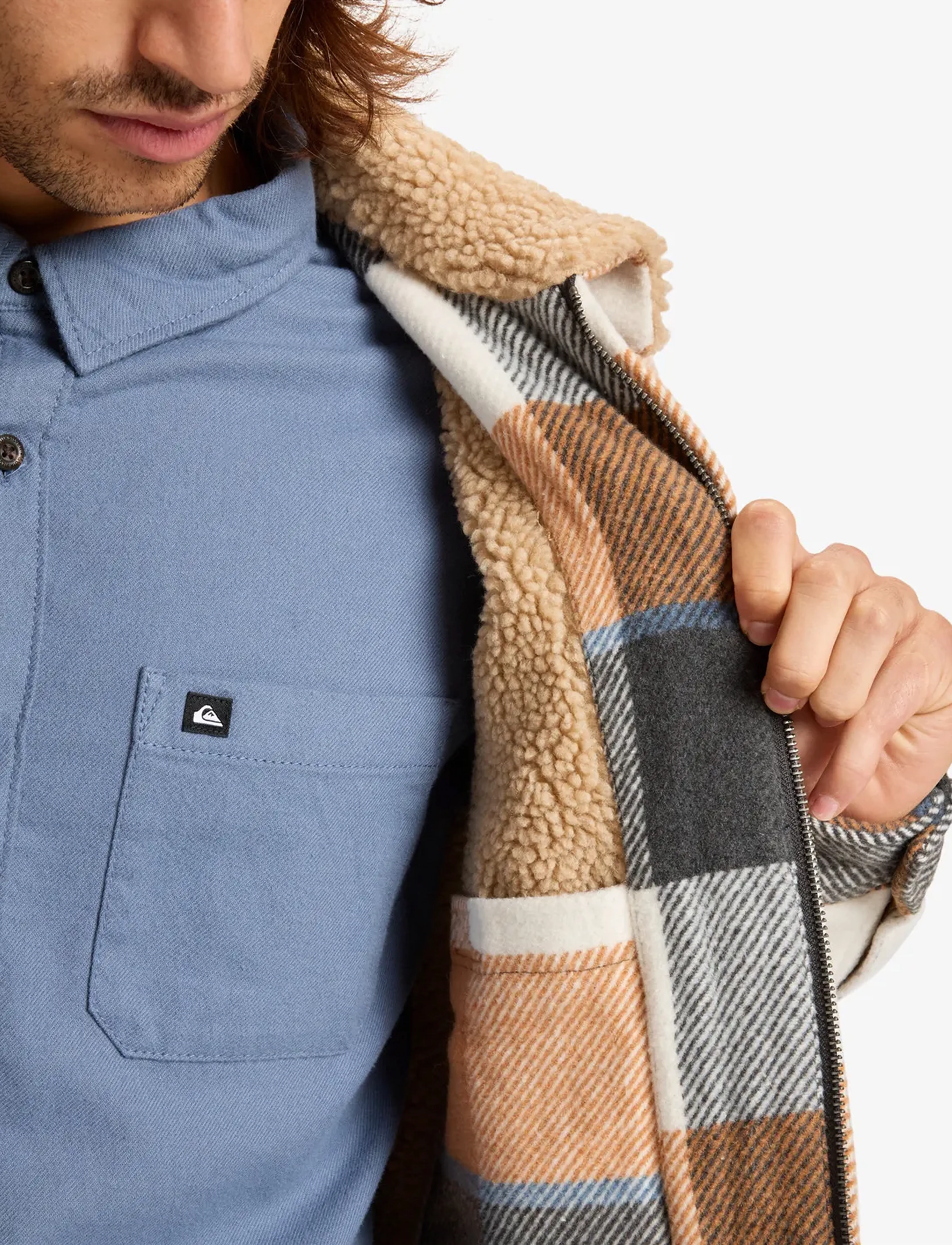 Quiksilver SHERPA HARRINGTON JACKET - Streetstyle - ALMOND SHERPA HARRINGTON / multi