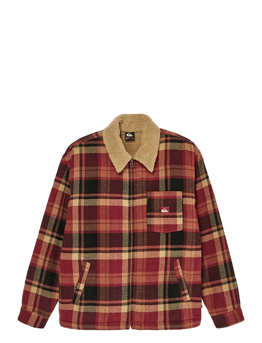 Quiksilver - SHERPA HARRINGTON JACKET - fleece & midlayer - surf sherpa oxblood - 1
