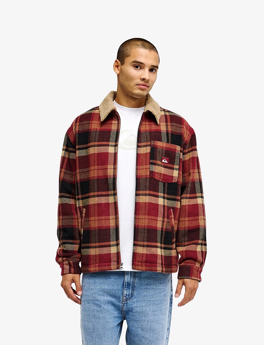 Quiksilver - SHERPA HARRINGTON JACKET - fleece & midlayer - surf sherpa oxblood - 0