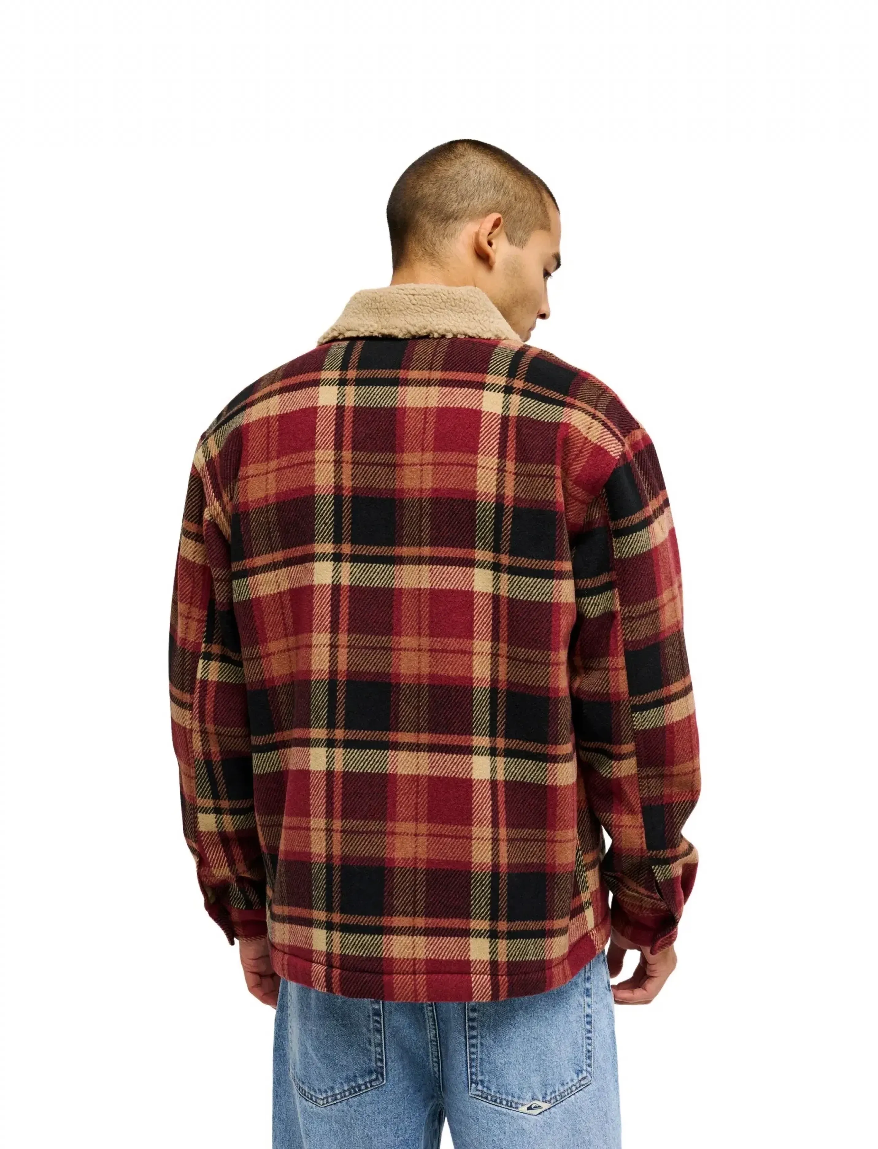 Quiksilver - SHERPA HARRINGTON JACKET - fleeces & midlayers - surf sherpa oxblood - 3