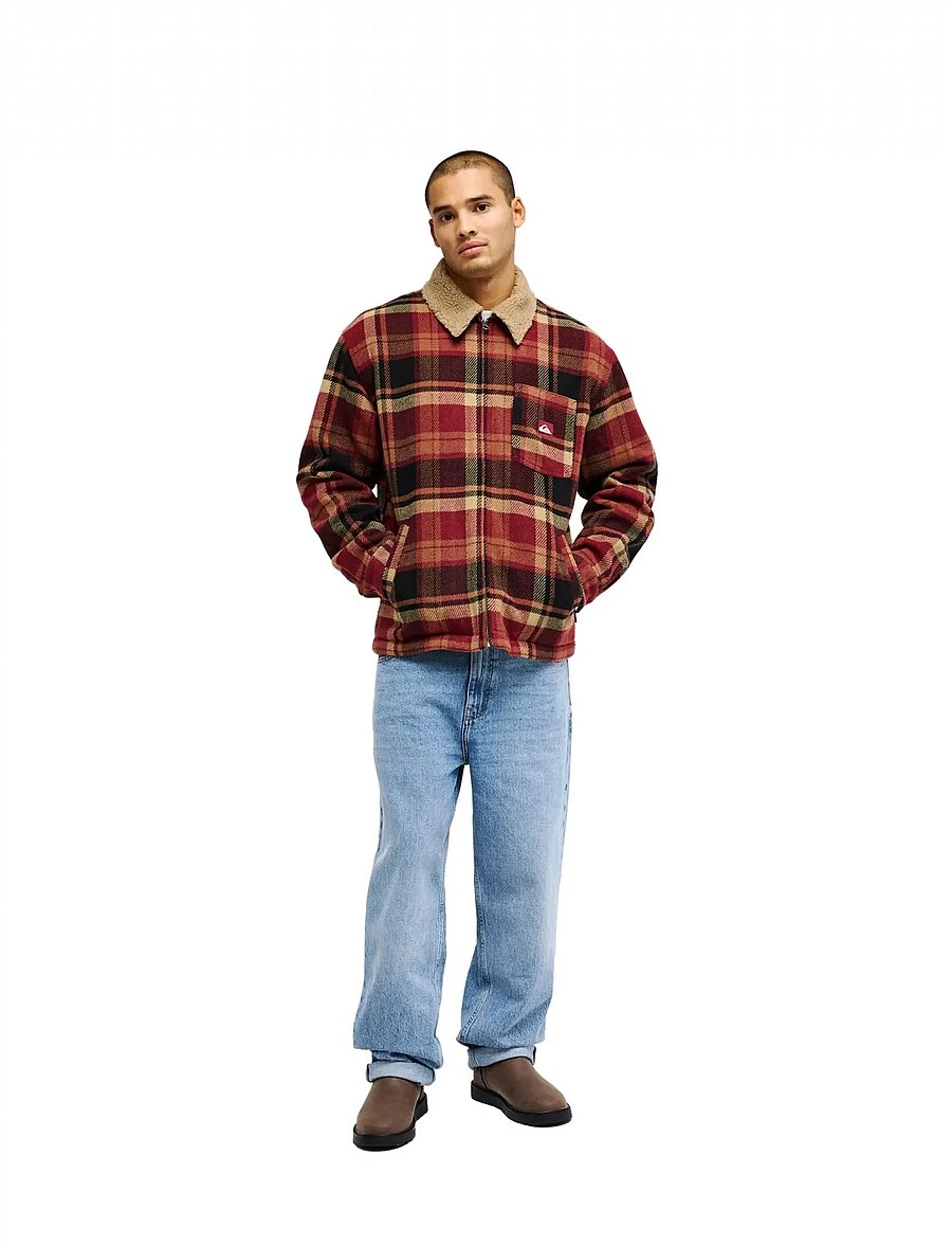 Quiksilver - SHERPA HARRINGTON JACKET - fleece & midlayer - surf sherpa oxblood - 4
