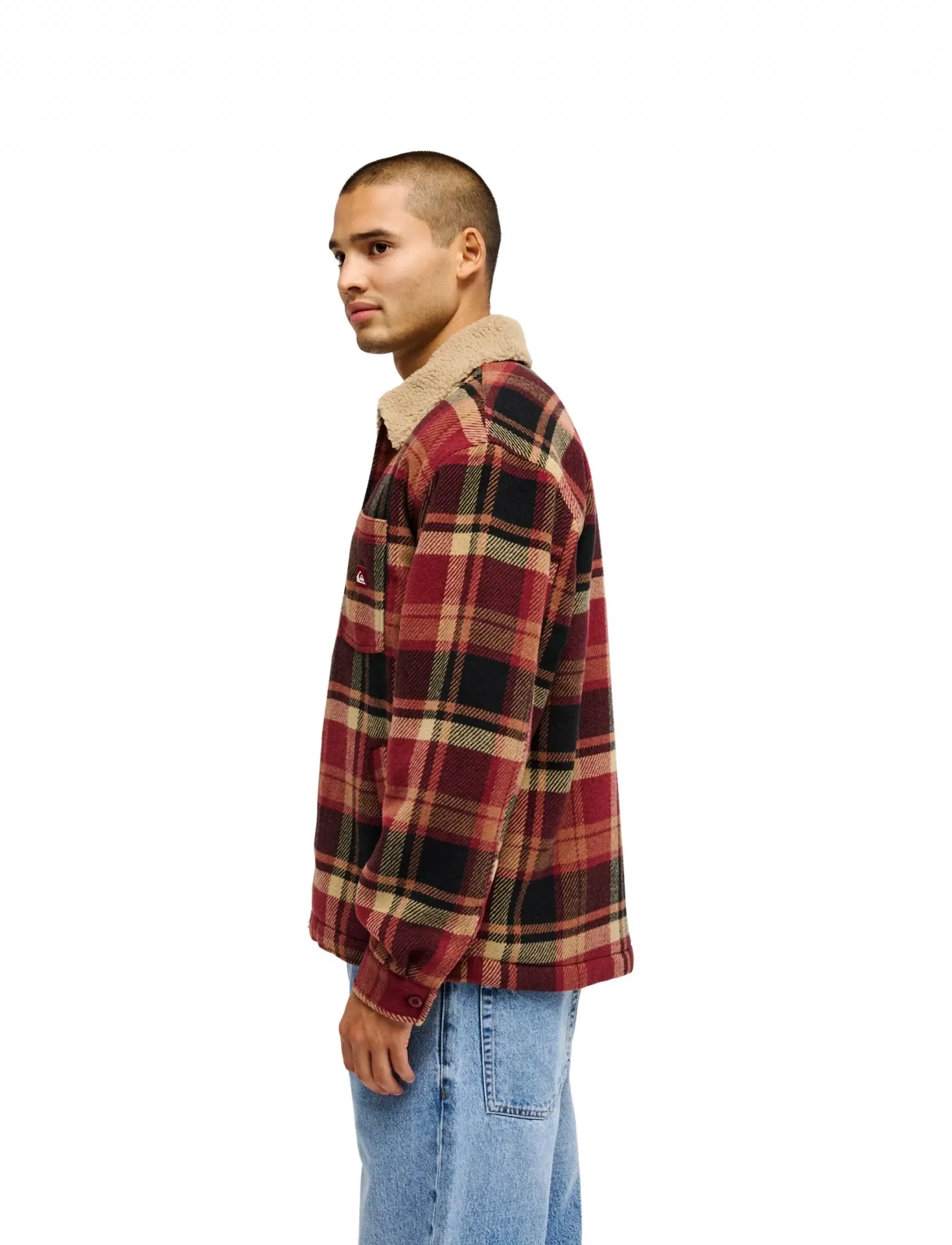 Quiksilver - SHERPA HARRINGTON JACKET - fleeces & midlayers - surf sherpa oxblood - 5