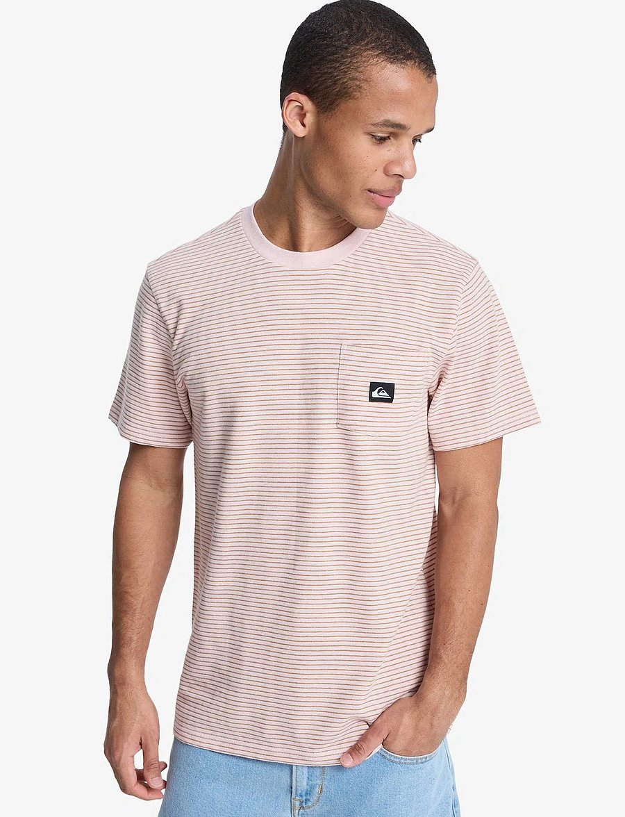 Quiksilver - LOPAZ STRIPED SS POCKET - oberteile & t-shirts - rose water lopaz stripes - 0