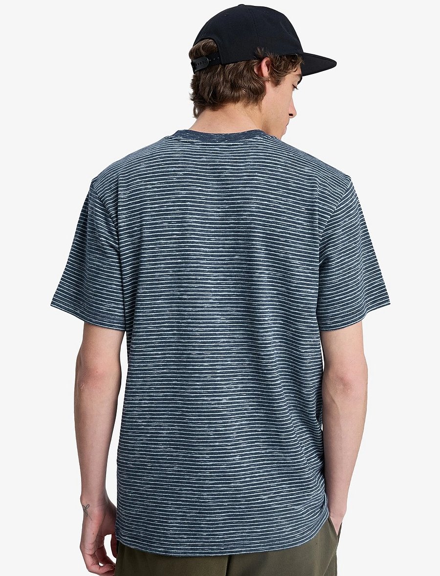 Quiksilver - LOPAZ STRIPED SS POCKET - alussärgid ja t-särgid - dark navy lopaz stripes - 3