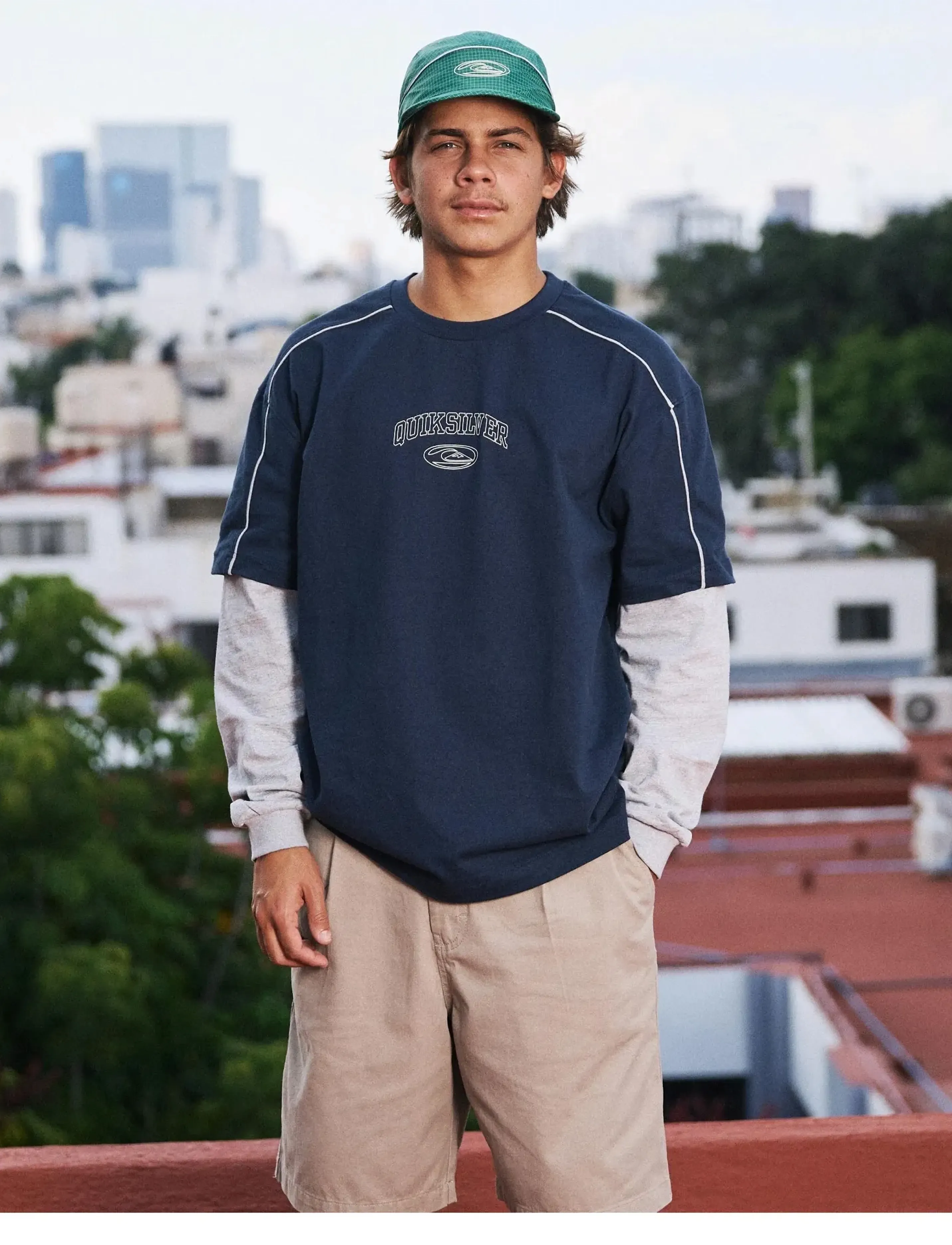 Quiksilver NOYA DOUBLE LAYER TEE - T-shirts - DARK NAVY / navy