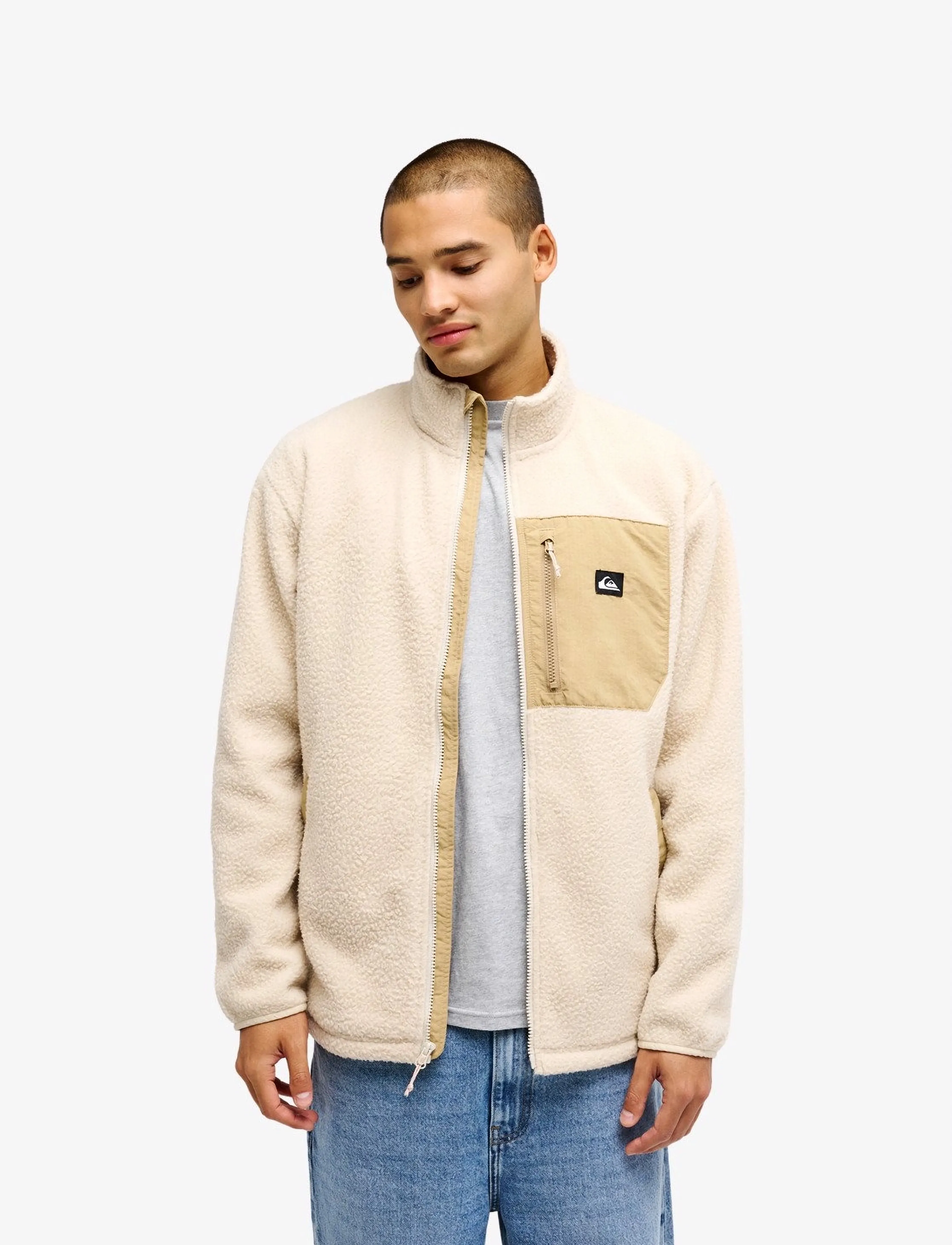 Quiksilver CLEAN COAST FZ - Teddytröjor - PEYOTE / cream