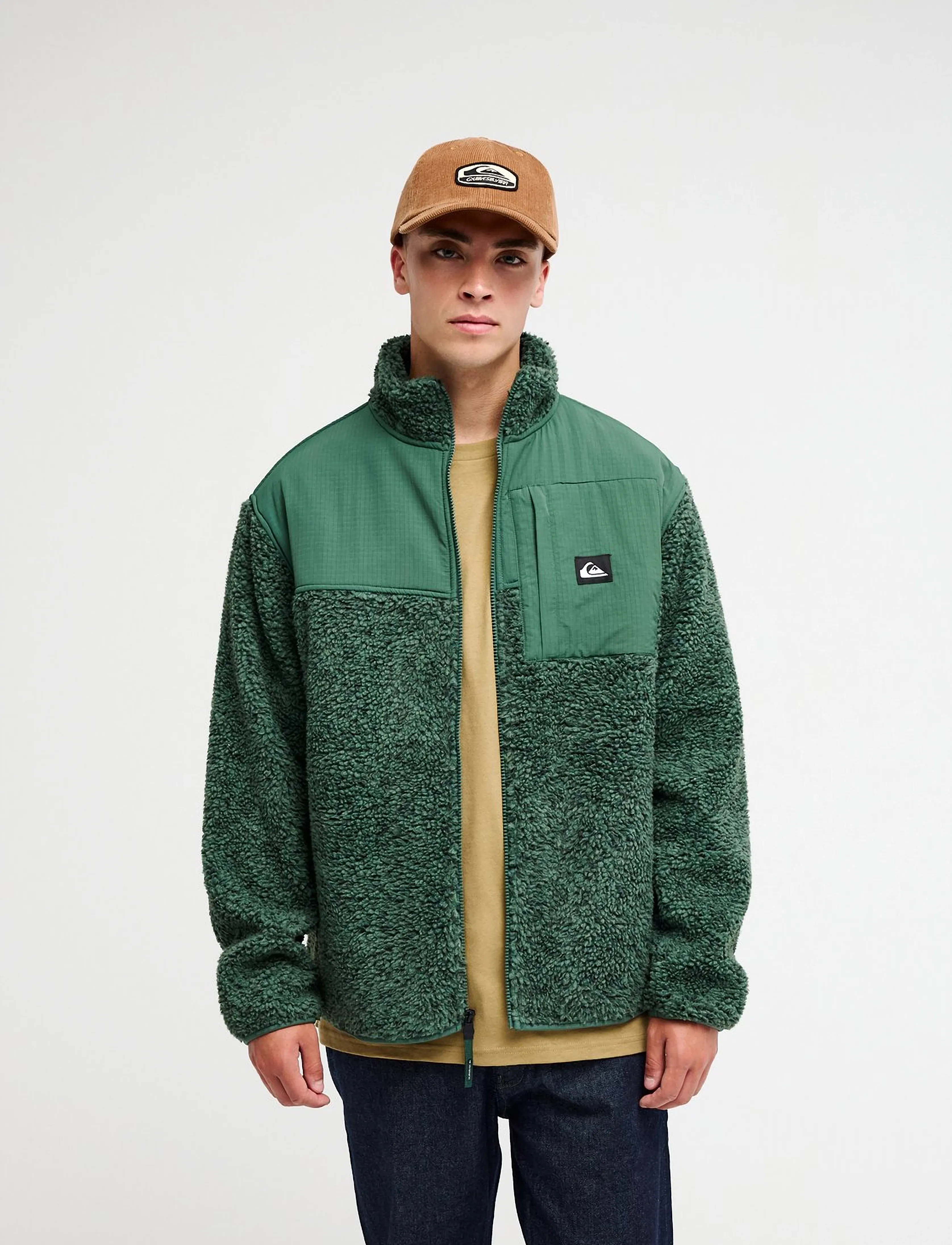 Quiksilver SHALLOW WATER FZ - Teddytröjor - FOREST HEATHER SWALLOW WATER / green