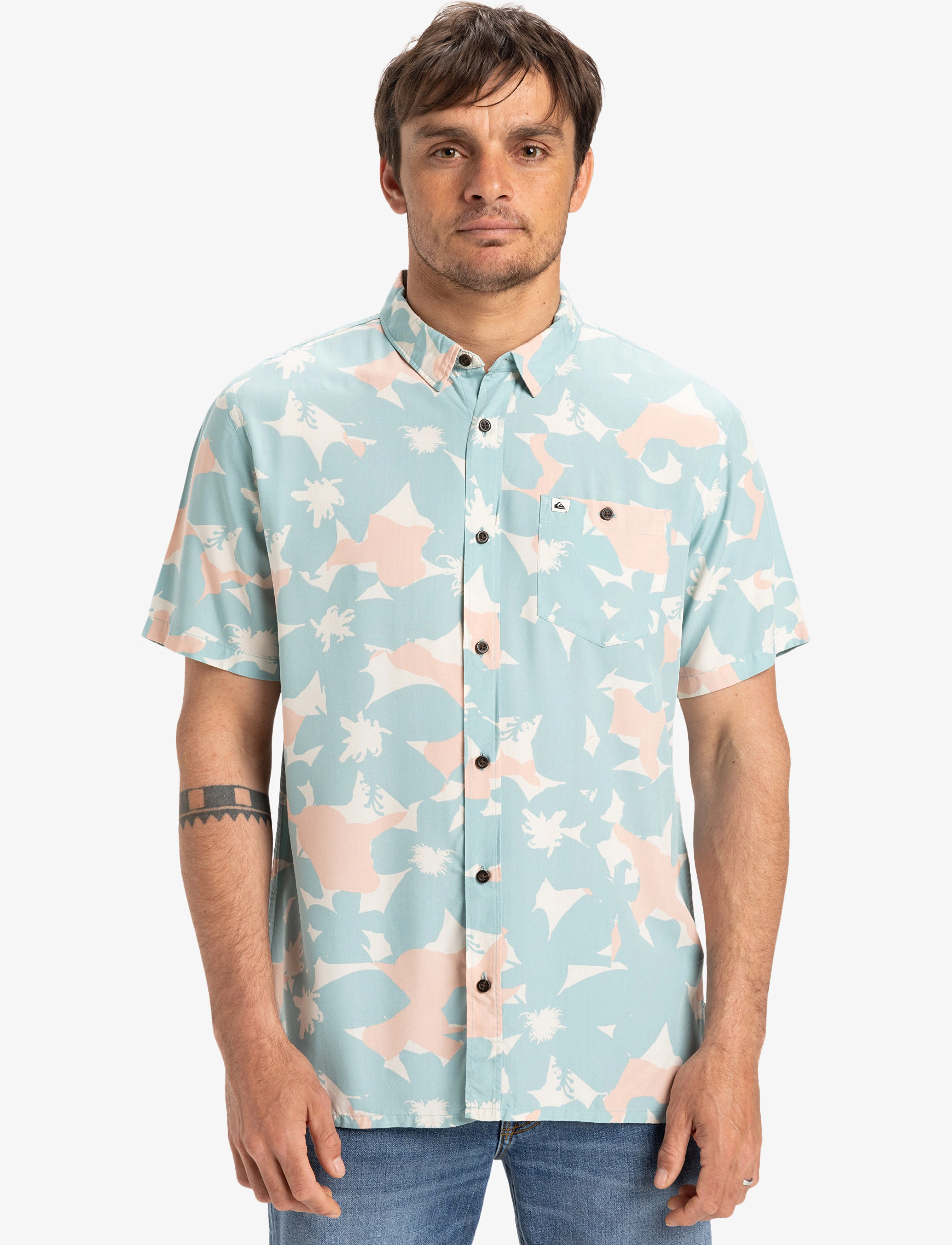Quiksilver SAFE PARADISE SS - Hemden - AQUIFER HANDTMAN / blue