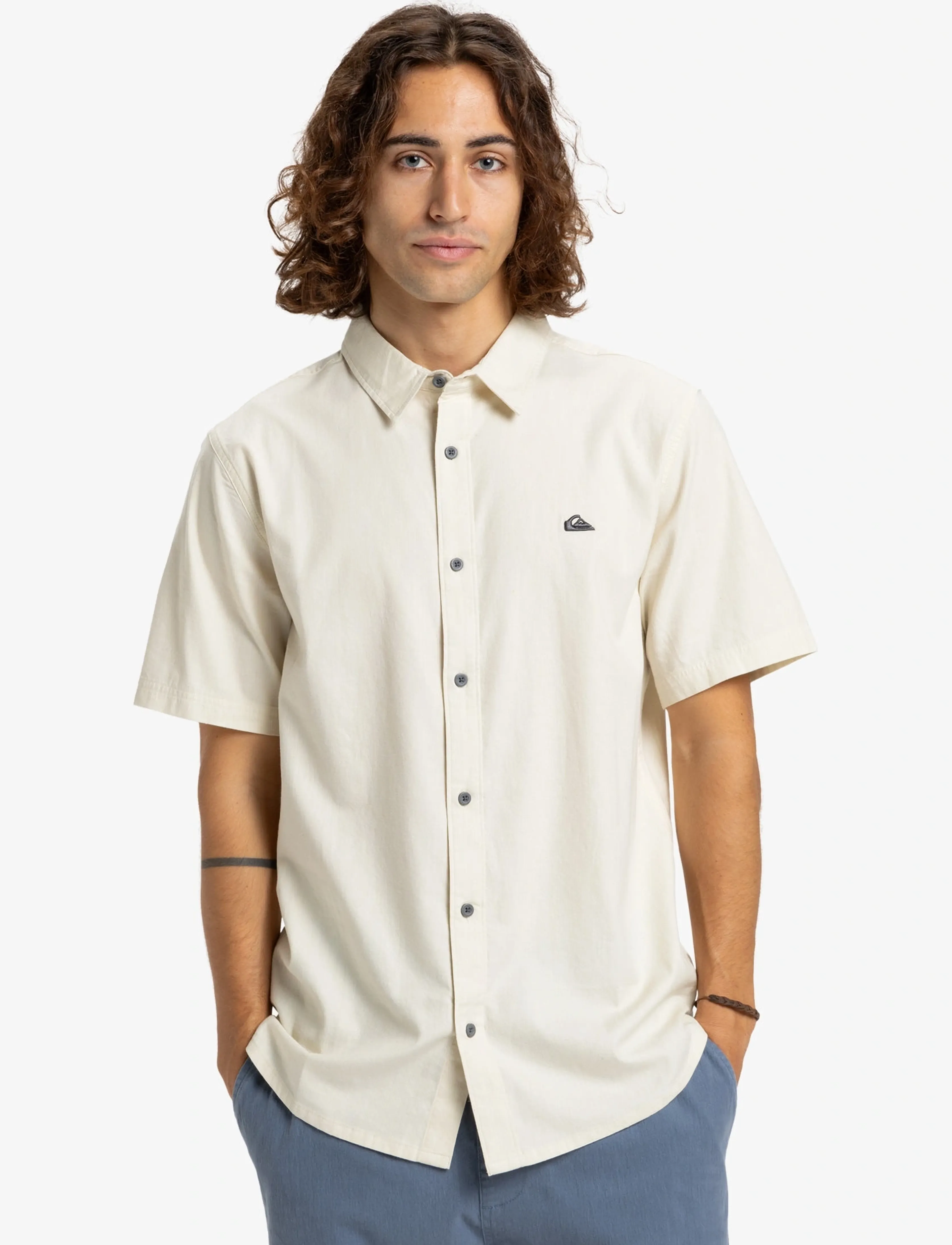 Quiksilver MW PREMIUM STRETCH SS - Skjorter - BONE WHITE / cream
