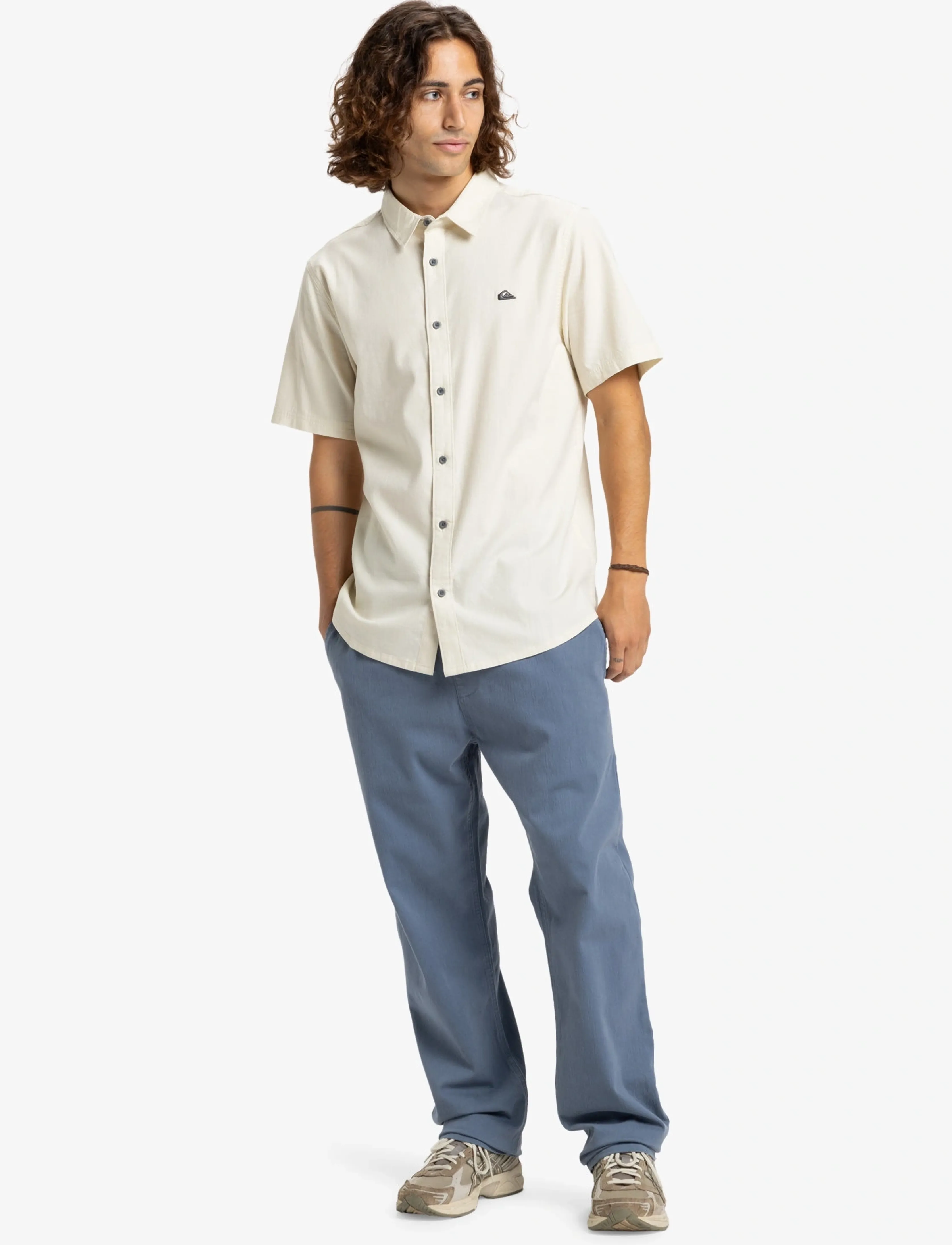 Quiksilver - MW PREMIUM STRETCH SS - oberteile & t-shirts - bone white - 4