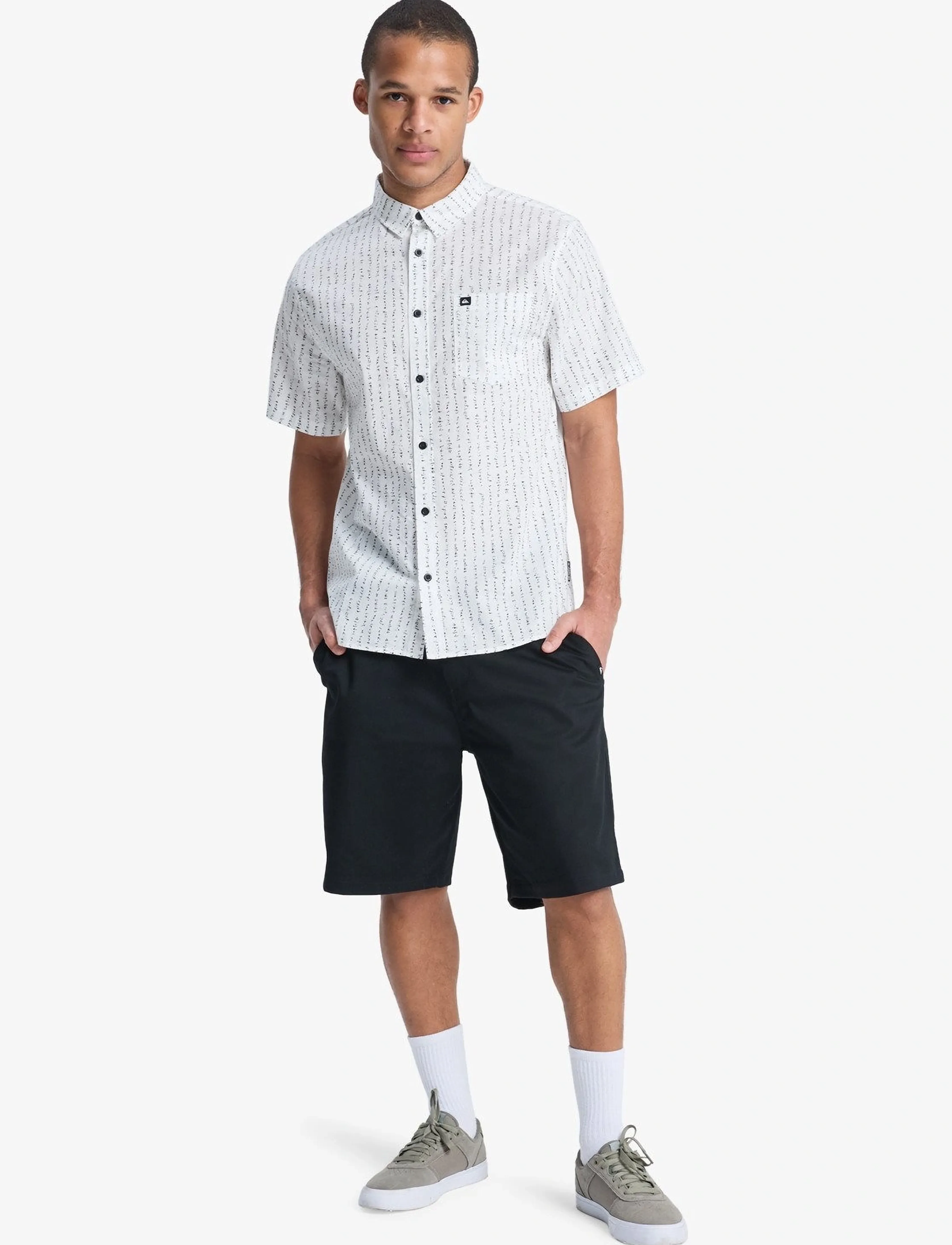 Quiksilver - APERO CLASSIC SS - shirts - bone quik thoughts - 4