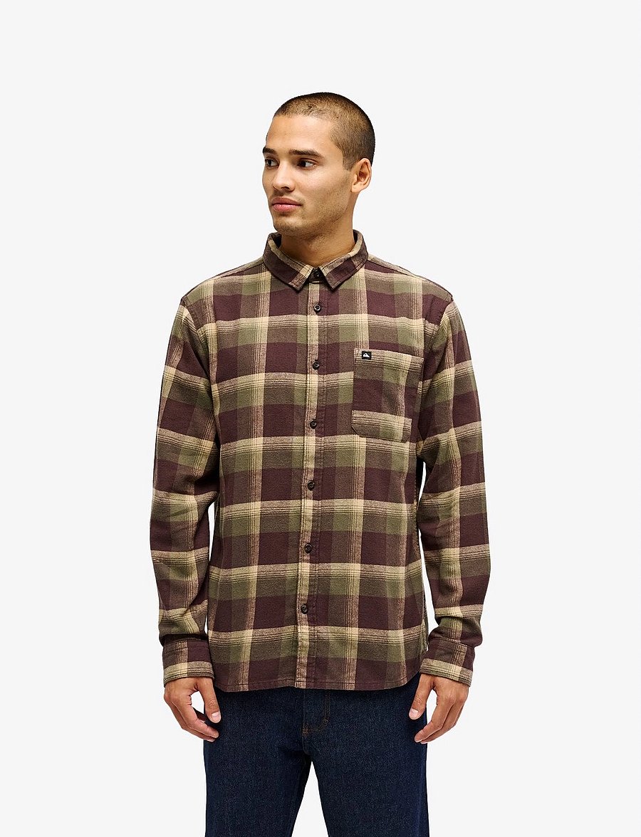 Quiksilver - MOTHERFLY PLAID LS - toppe & t-shirts - grape leaf motherfly - 0