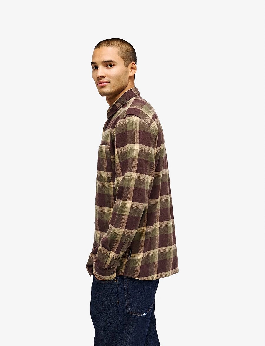 Quiksilver - MOTHERFLY PLAID LS - toppe & t-shirts - grape leaf motherfly - 3