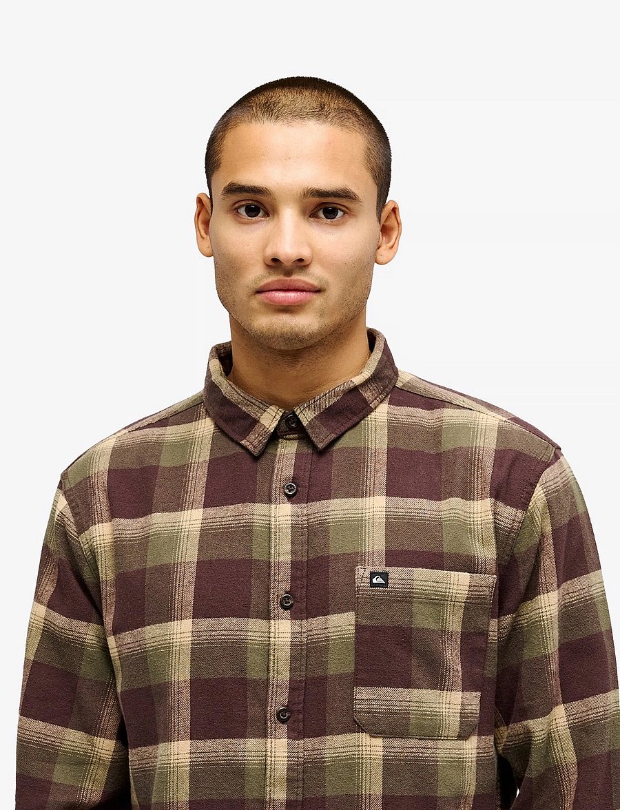 Quiksilver - MOTHERFLY PLAID LS - toppe & t-shirts - grape leaf motherfly - 4