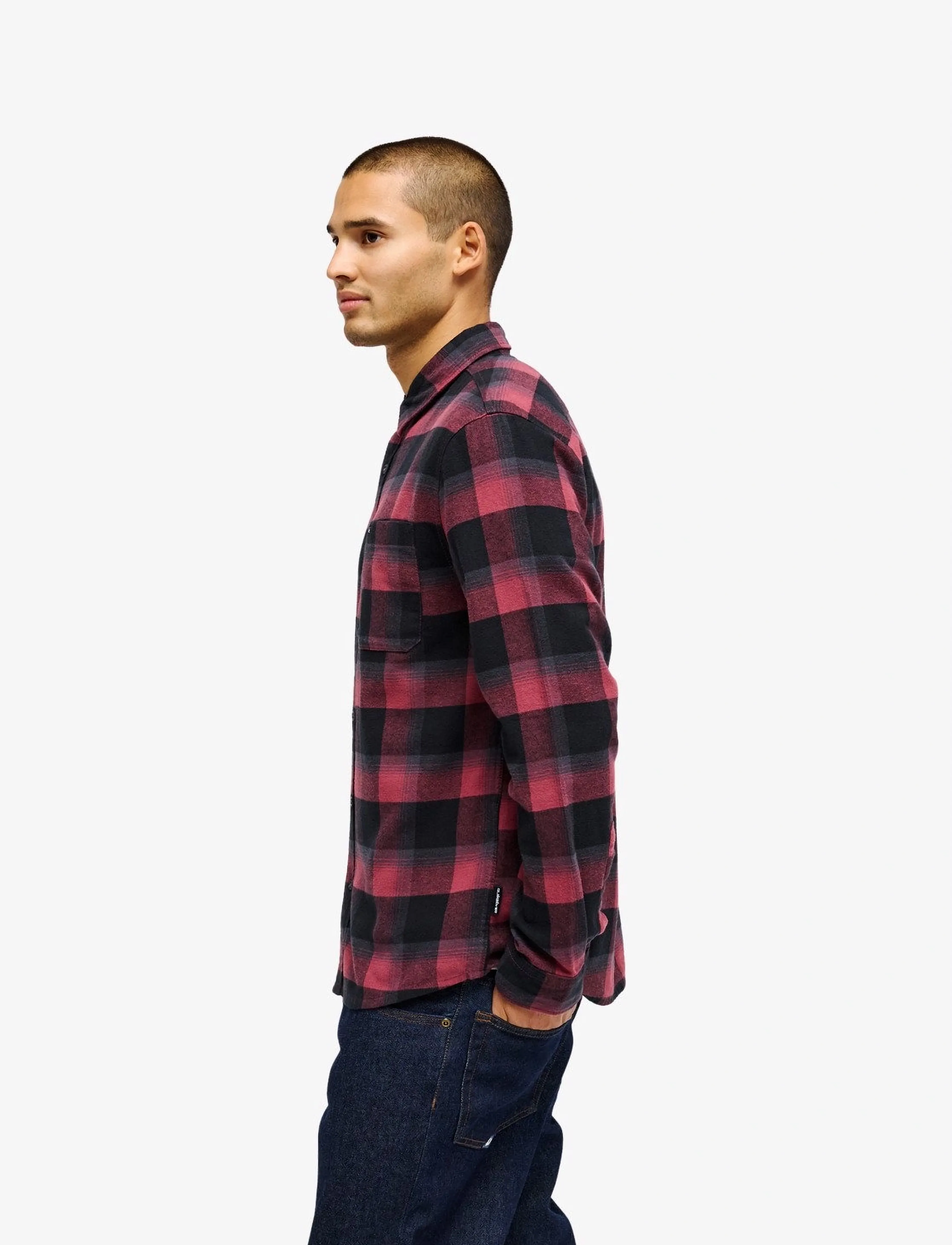 Quiksilver - MOTHERFLY PLAID LS - tops & t-shirts - oxblood red motherfly - 3