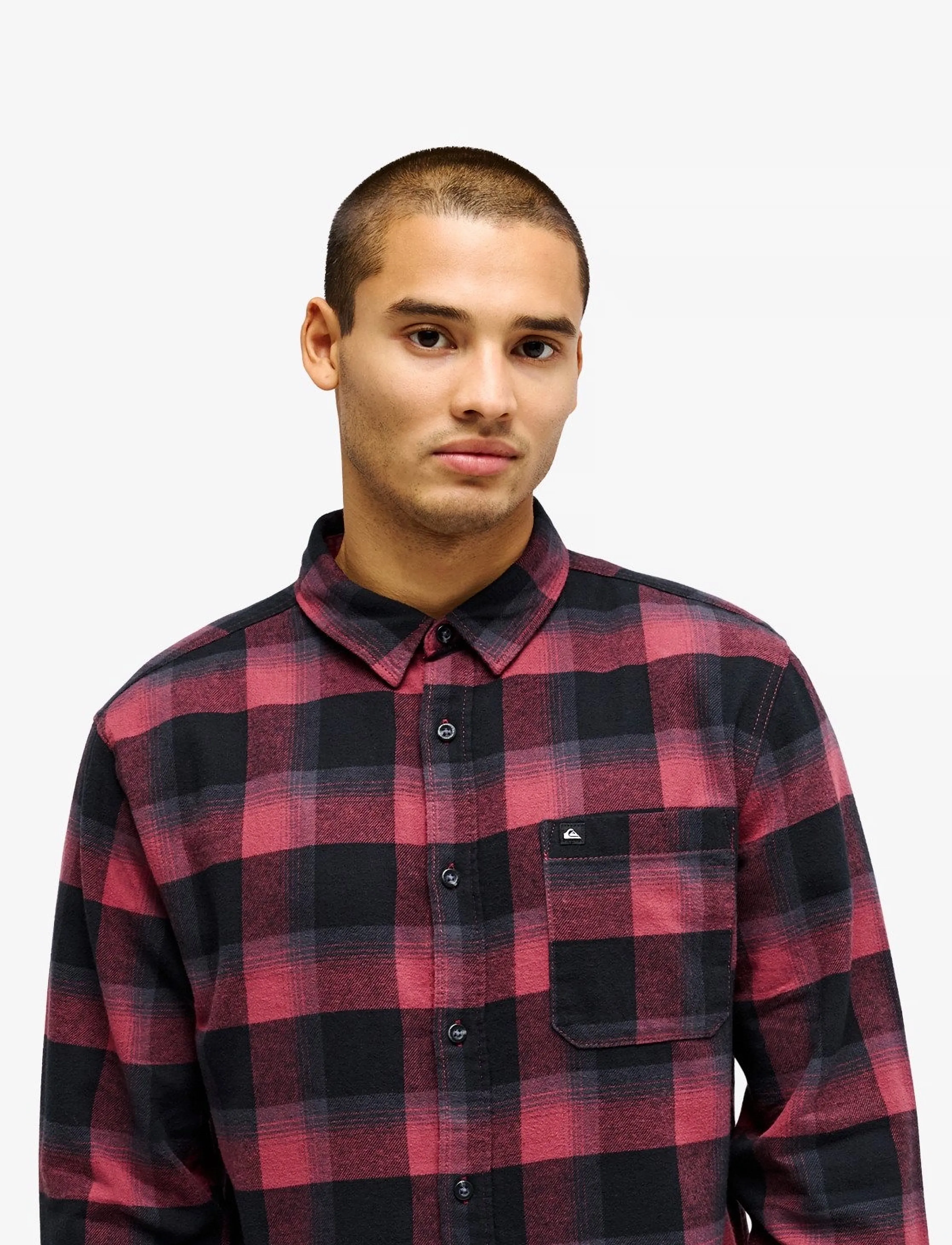 Quiksilver - MOTHERFLY PLAID LS - tops & t-shirts - oxblood red motherfly - 4