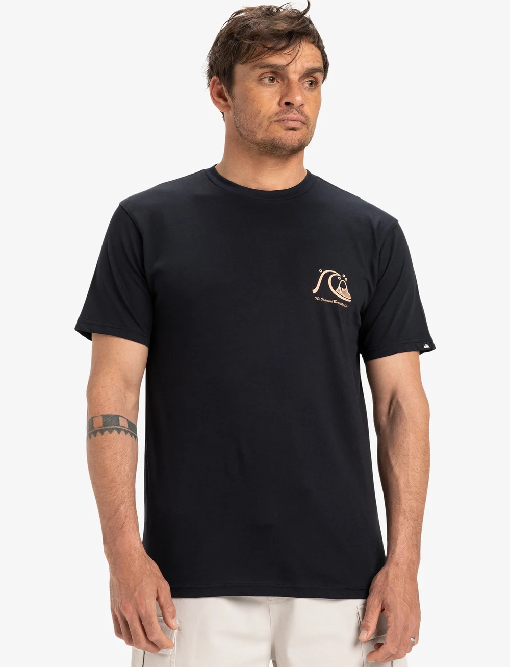 Quiksilver - EVO ORIGINAL BS SS TEE - oberteile & t-shirts - black - 0