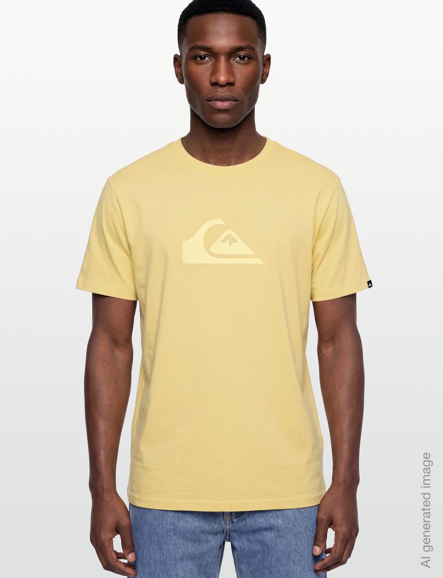 Quiksilver - EV COMP LOGO SS - oberteile & t-shirts - straw - 3
